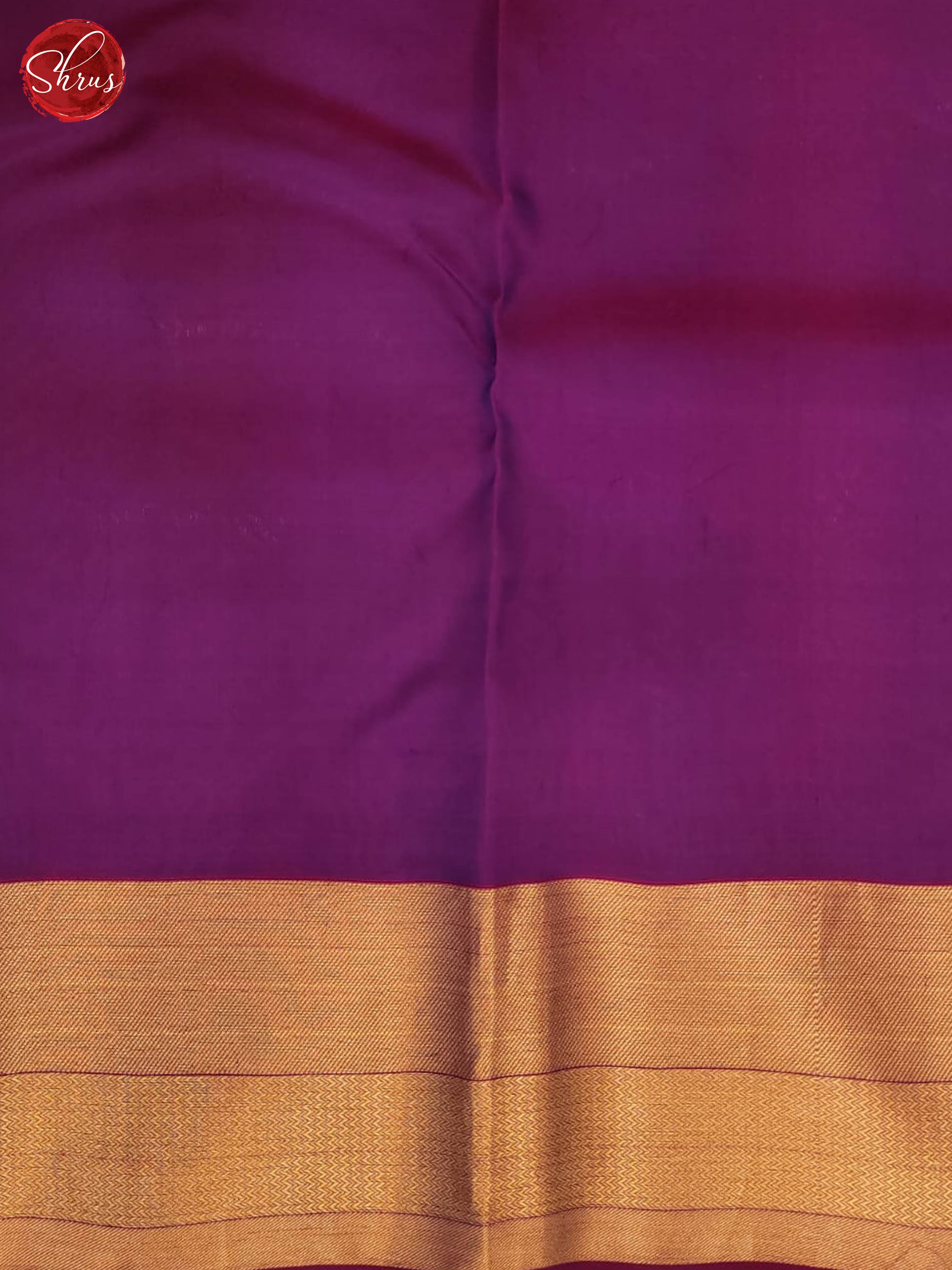 Navy blue and violet- Kanchipuram half-pure Silk Saree - Shop on ShrusEternity.com