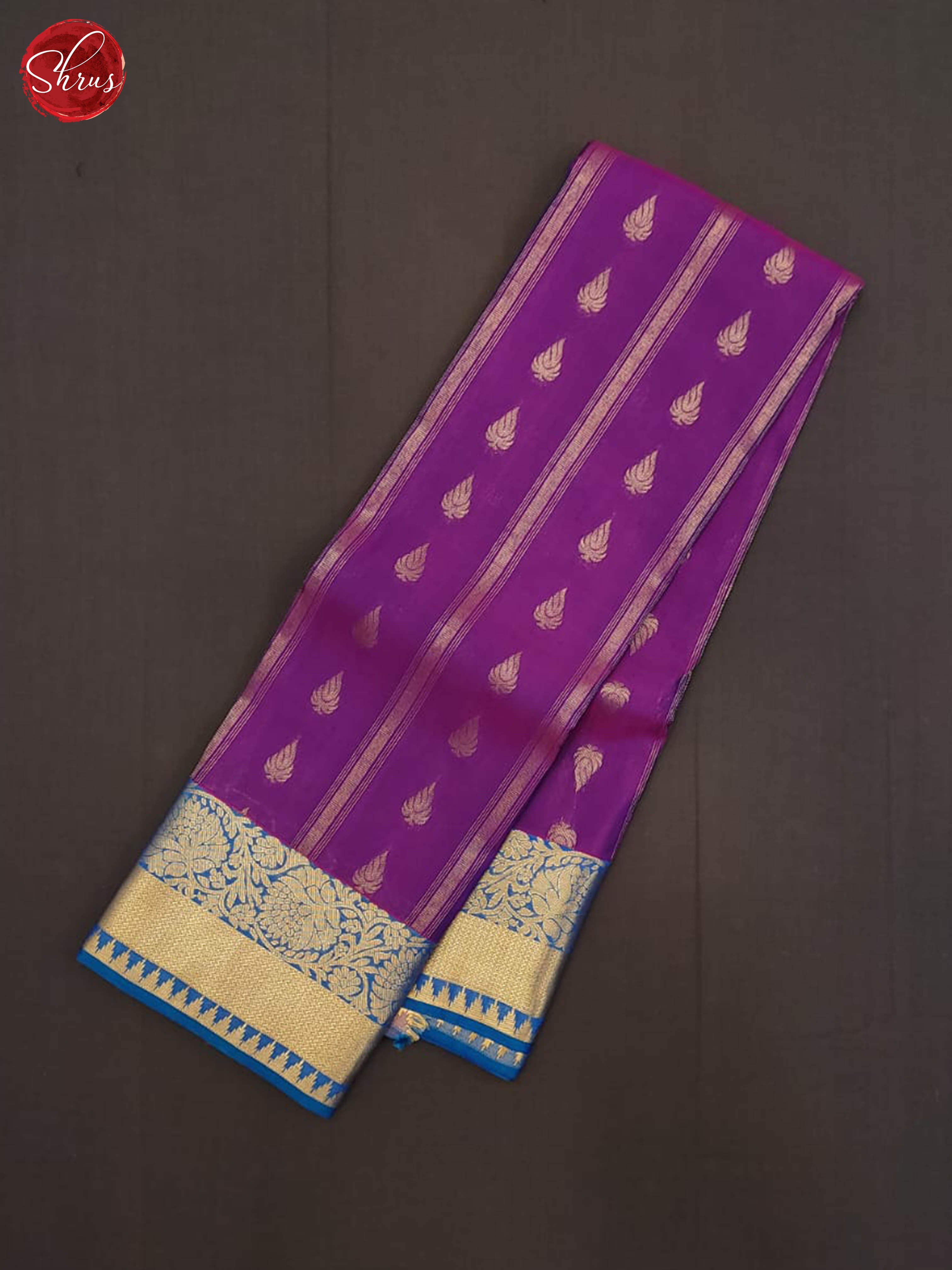 Vadamalli and Blue- kanchipuram half-pure Silk Saree - Shop on ShrusEternity.com