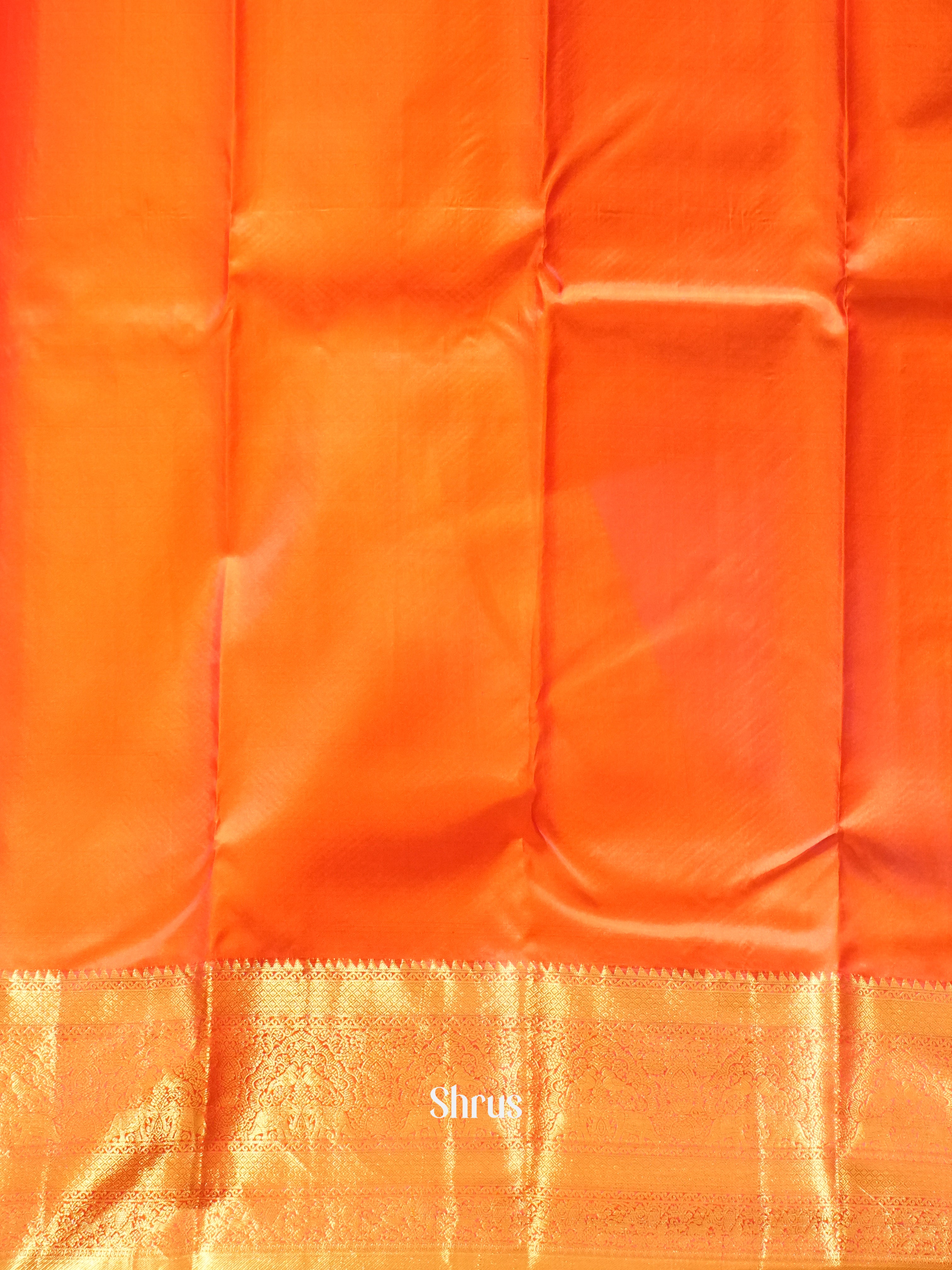 Blue And Orange - Korvai Kanchipuram Silk saree