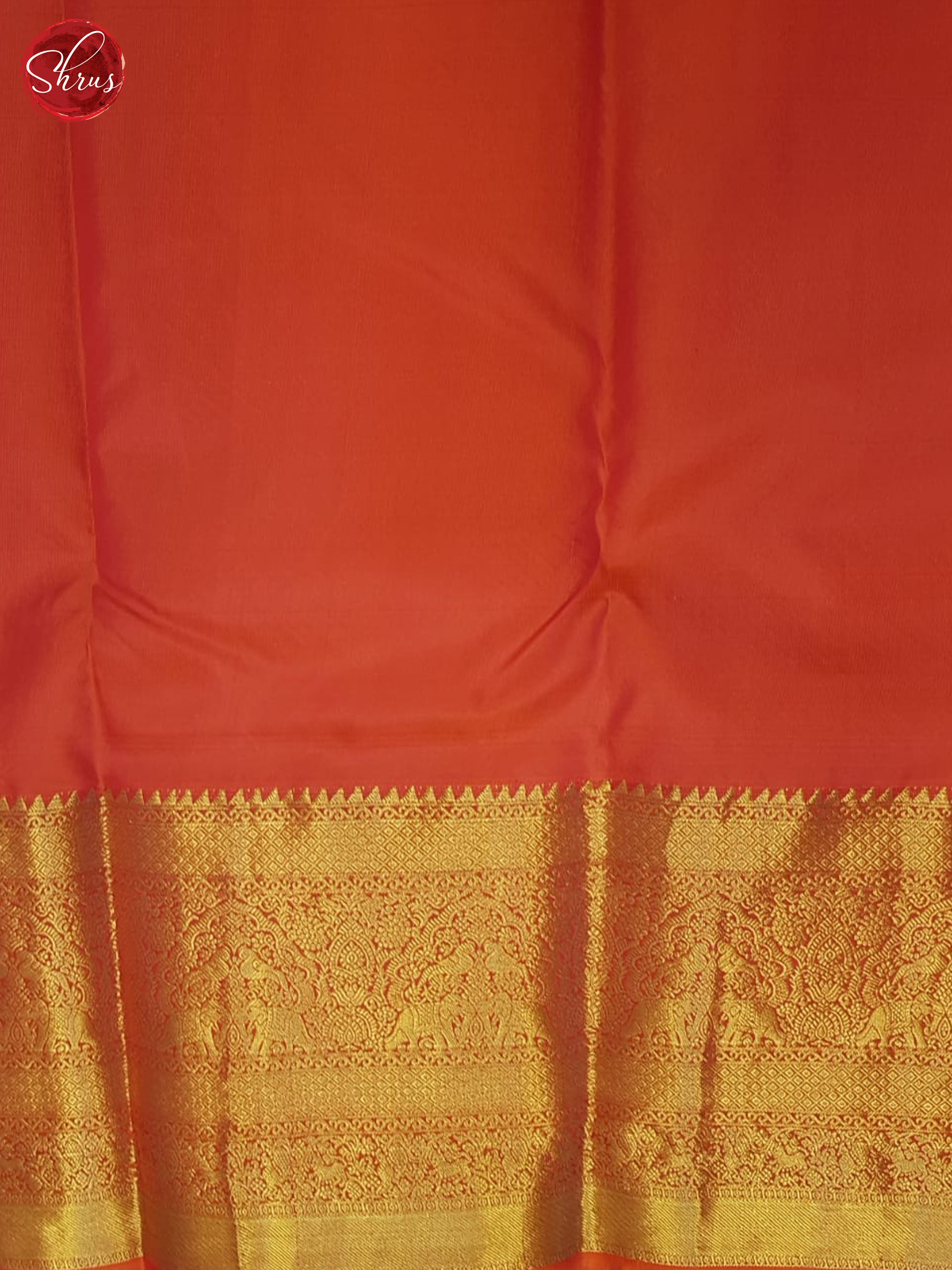 Blue And Orange-Kanchipuram Silk saree - Shop on ShrusEternity.com