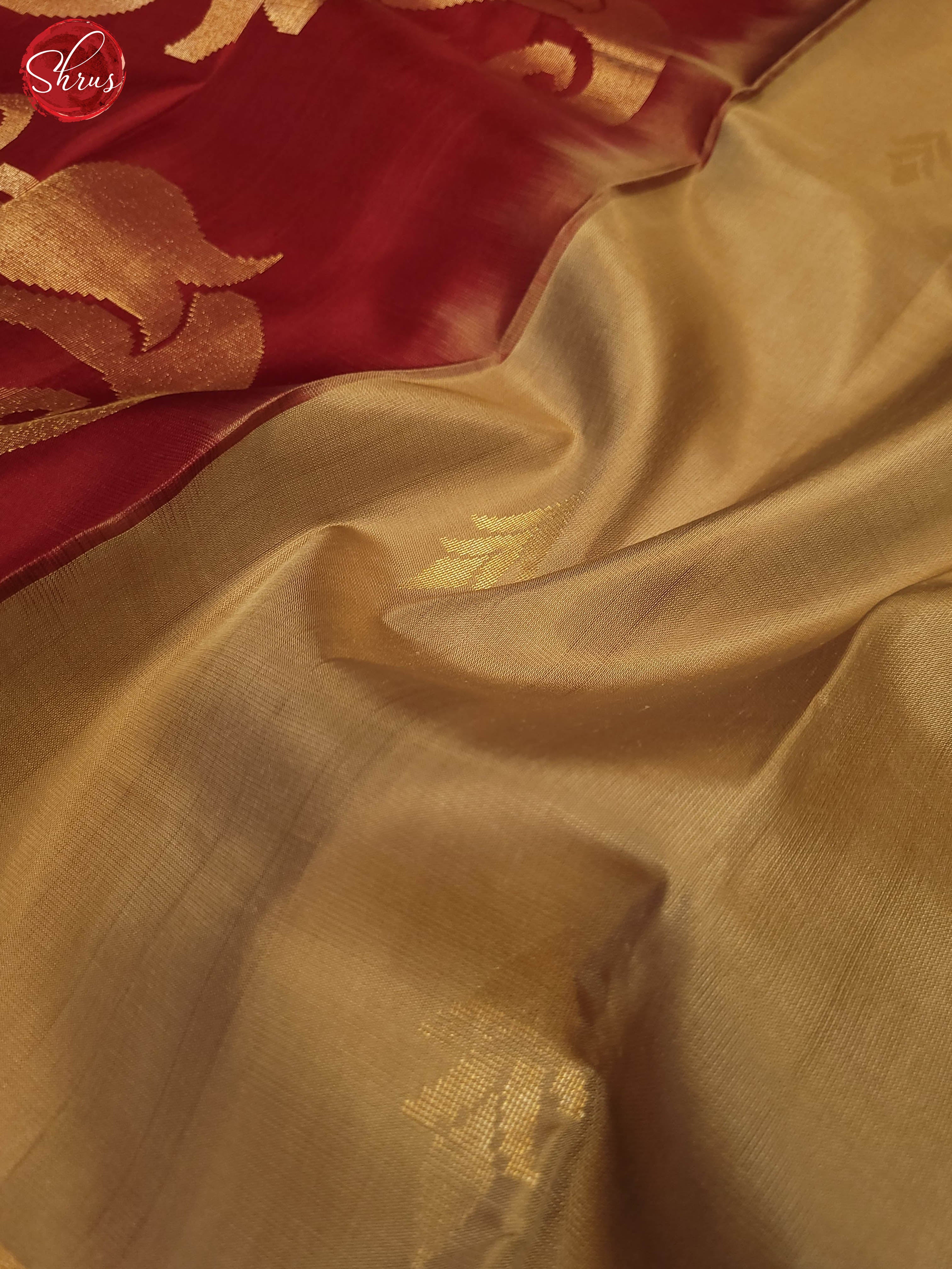 Beige and maroon-soft silk saree - Shop on ShrusEternity.com