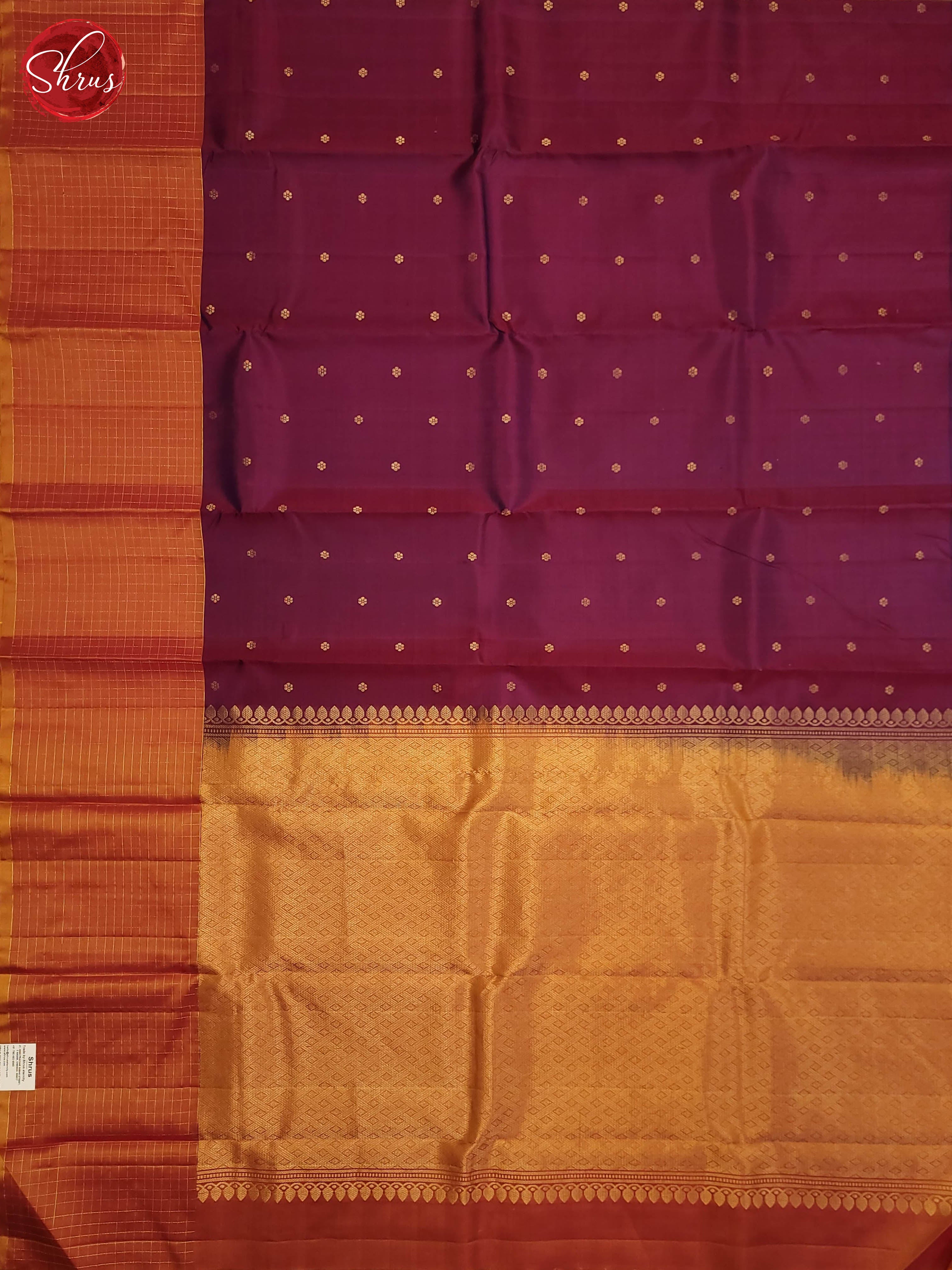 Wine and brick orange- Soft Silk Saree - Shop on ShrusEternity.com