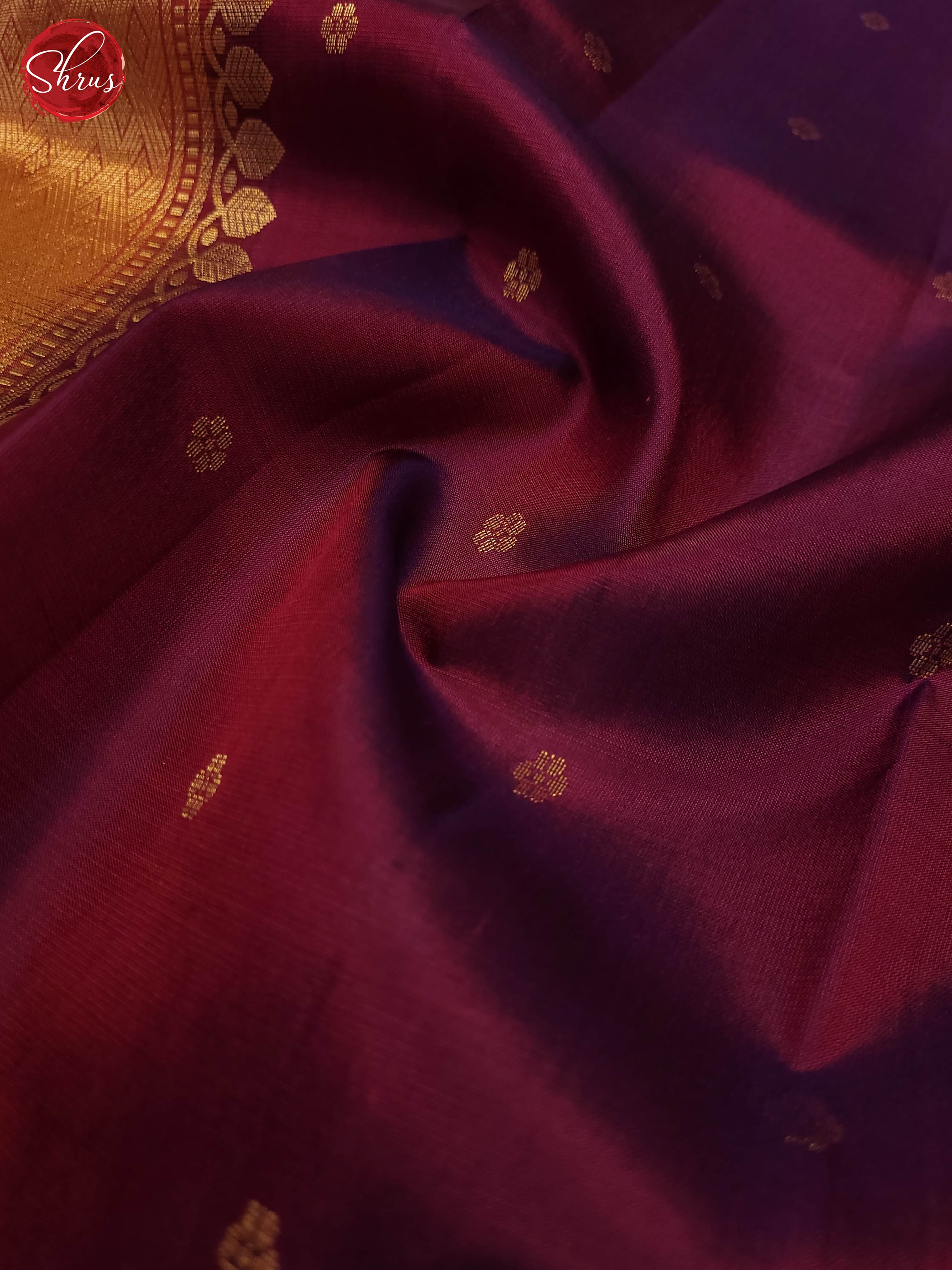 Wine and brick orange- Soft Silk Saree - Shop on ShrusEternity.com