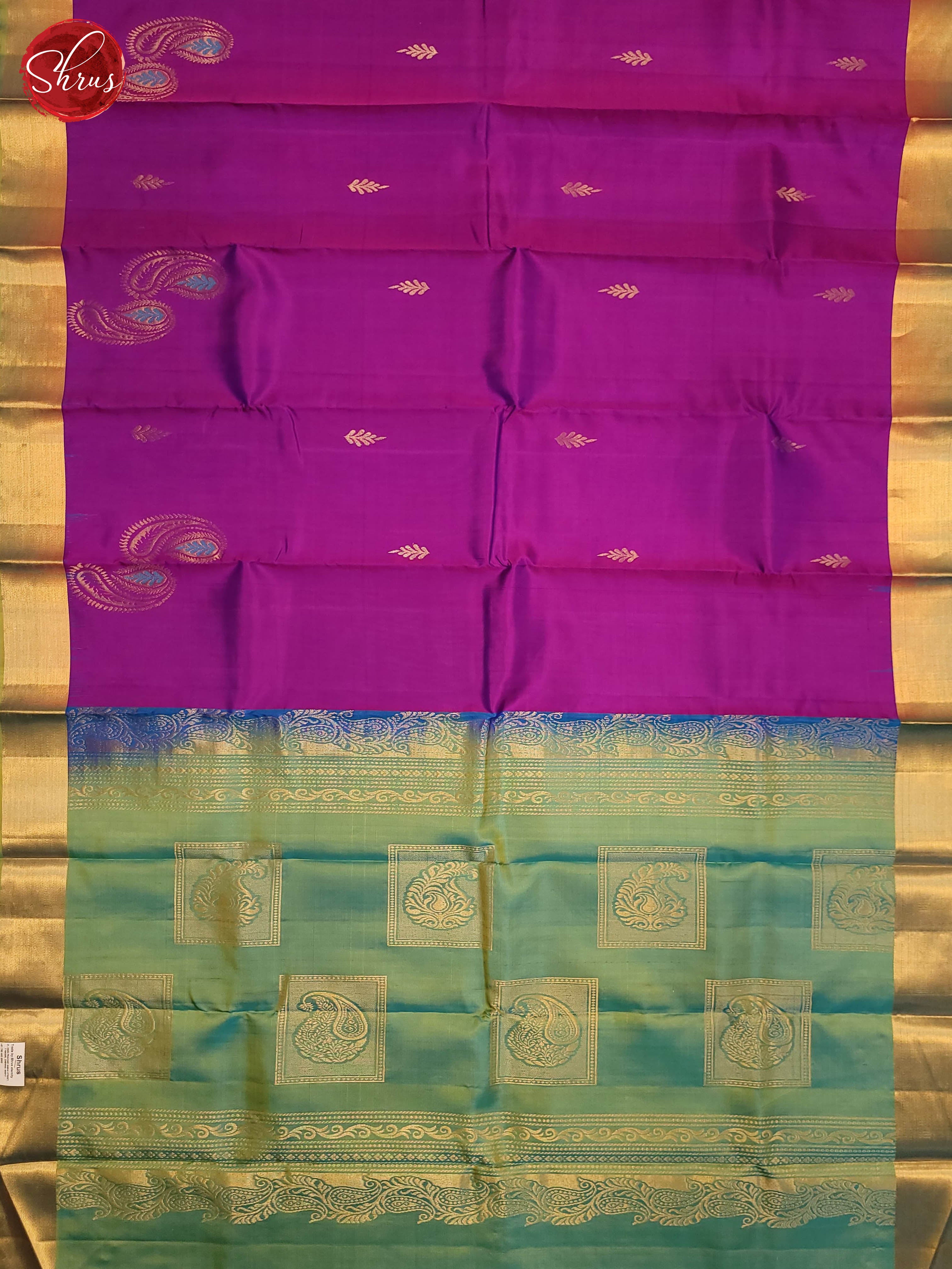 Purple and Green-soft silk saree - Shop on ShrusEternity.com