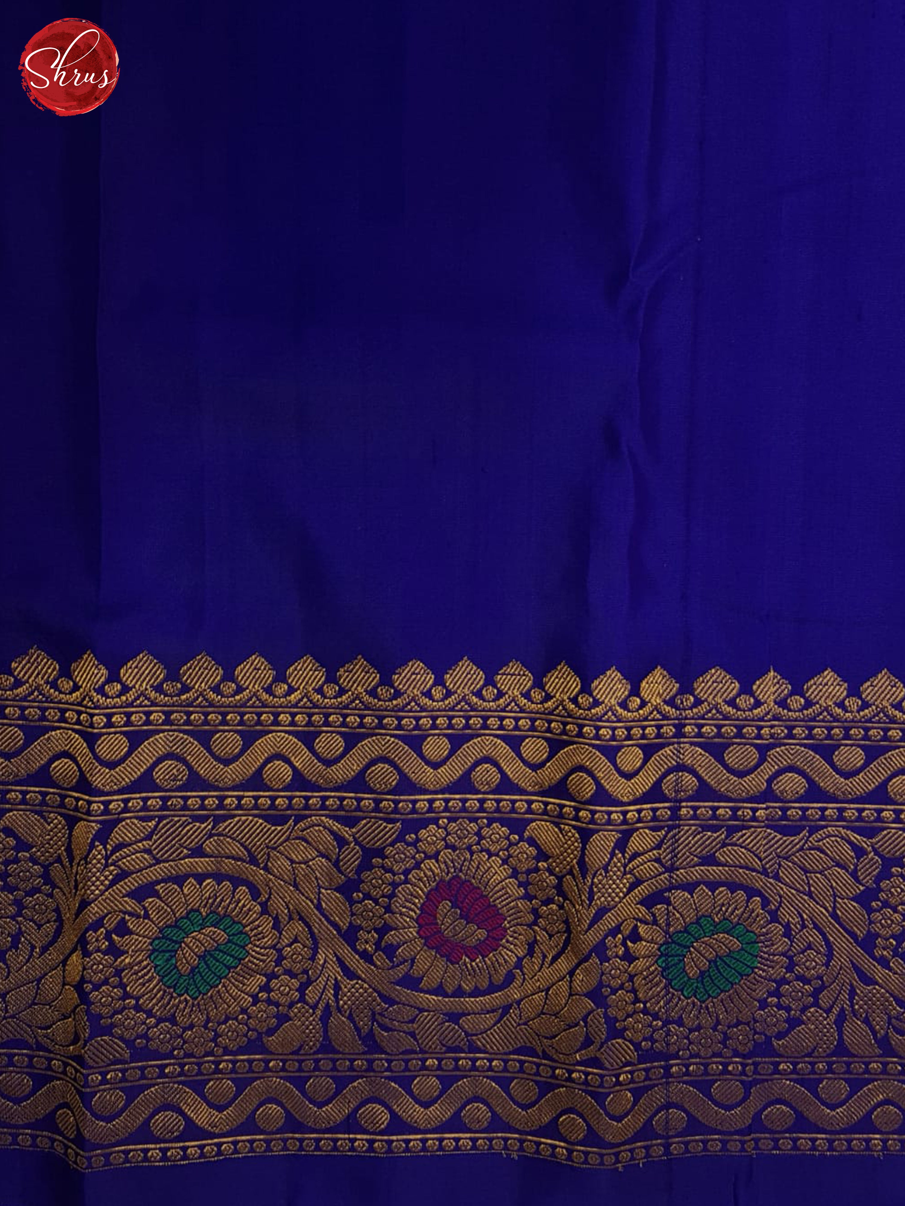 Bluish Grey And Blue-Gadwal silk saree - Shop on ShrusEternity.com