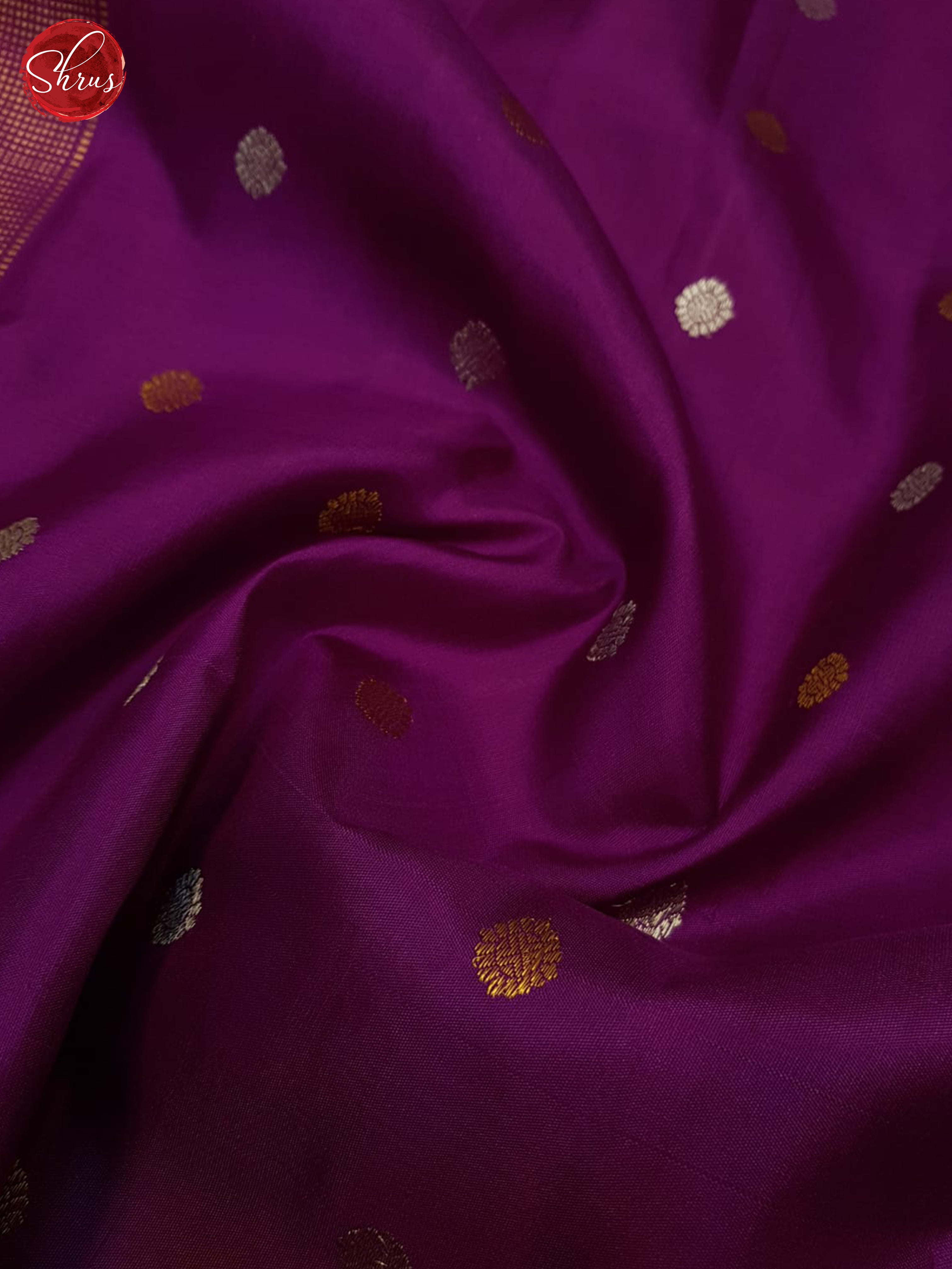 Purple And Brick Orange-Gadwal Silk saree - Shop on ShrusEternity.com
