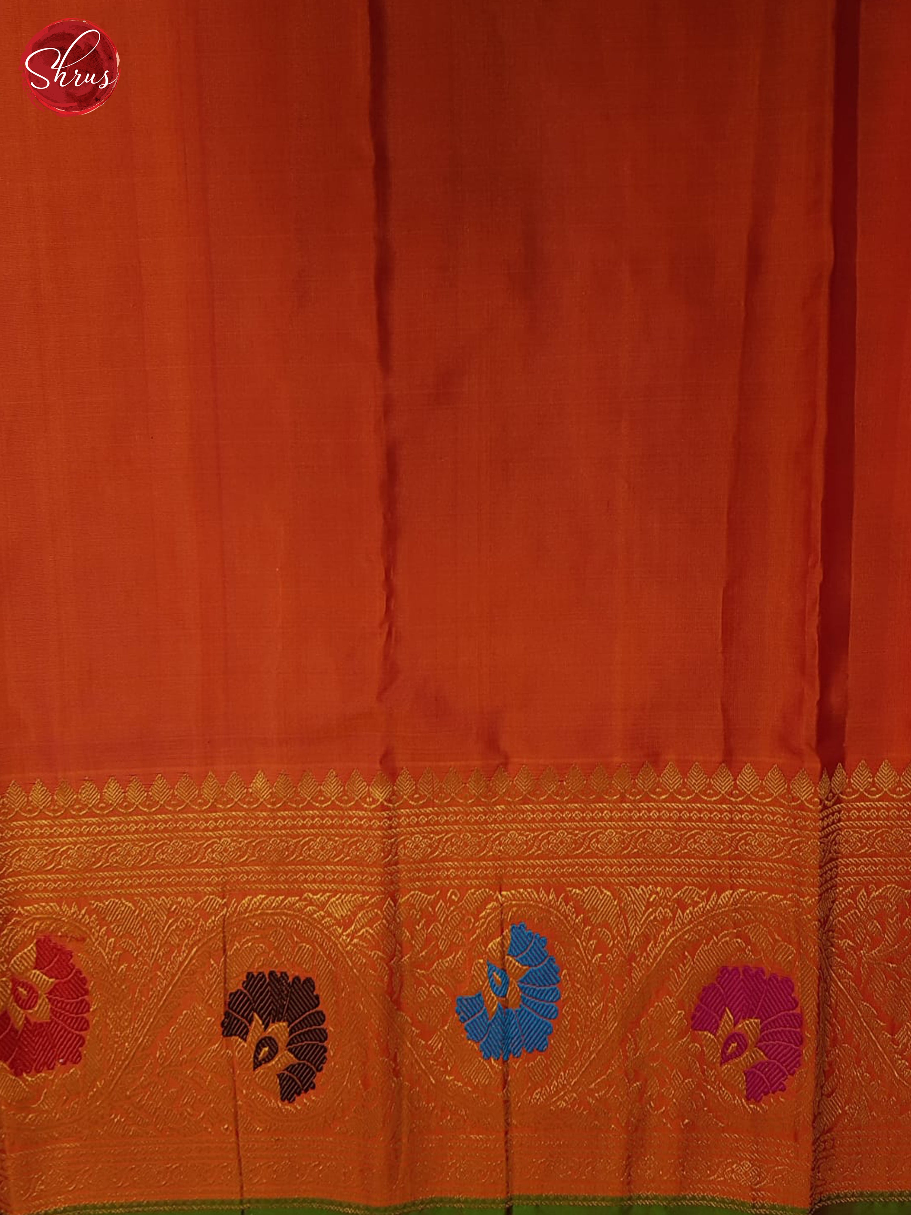 Purple And Orange-Gadwal Silk saree - Shop on ShrusEternity.com