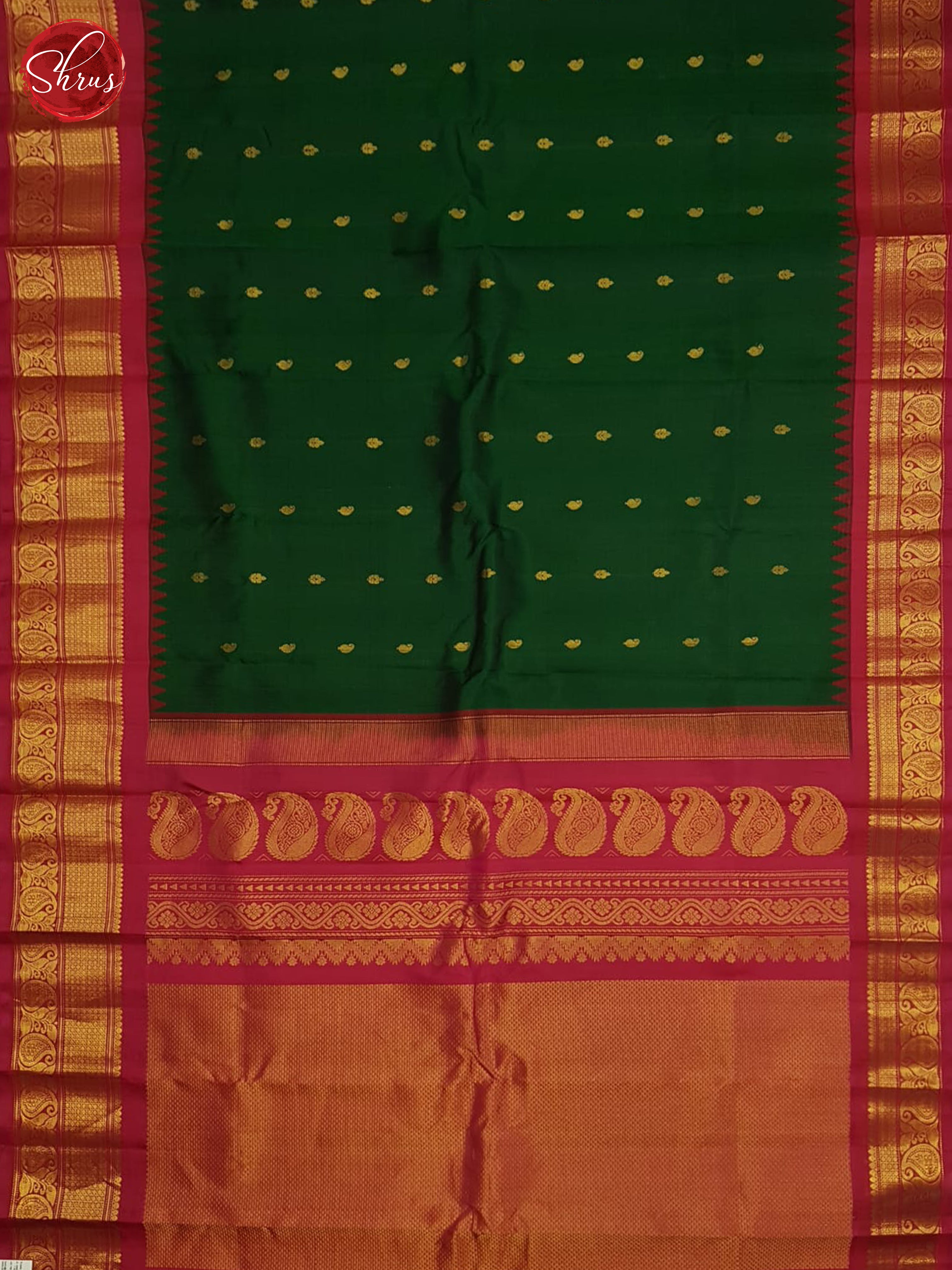 Green And Pink-Gadwal Silk Saree - Shop on ShrusEternity.com