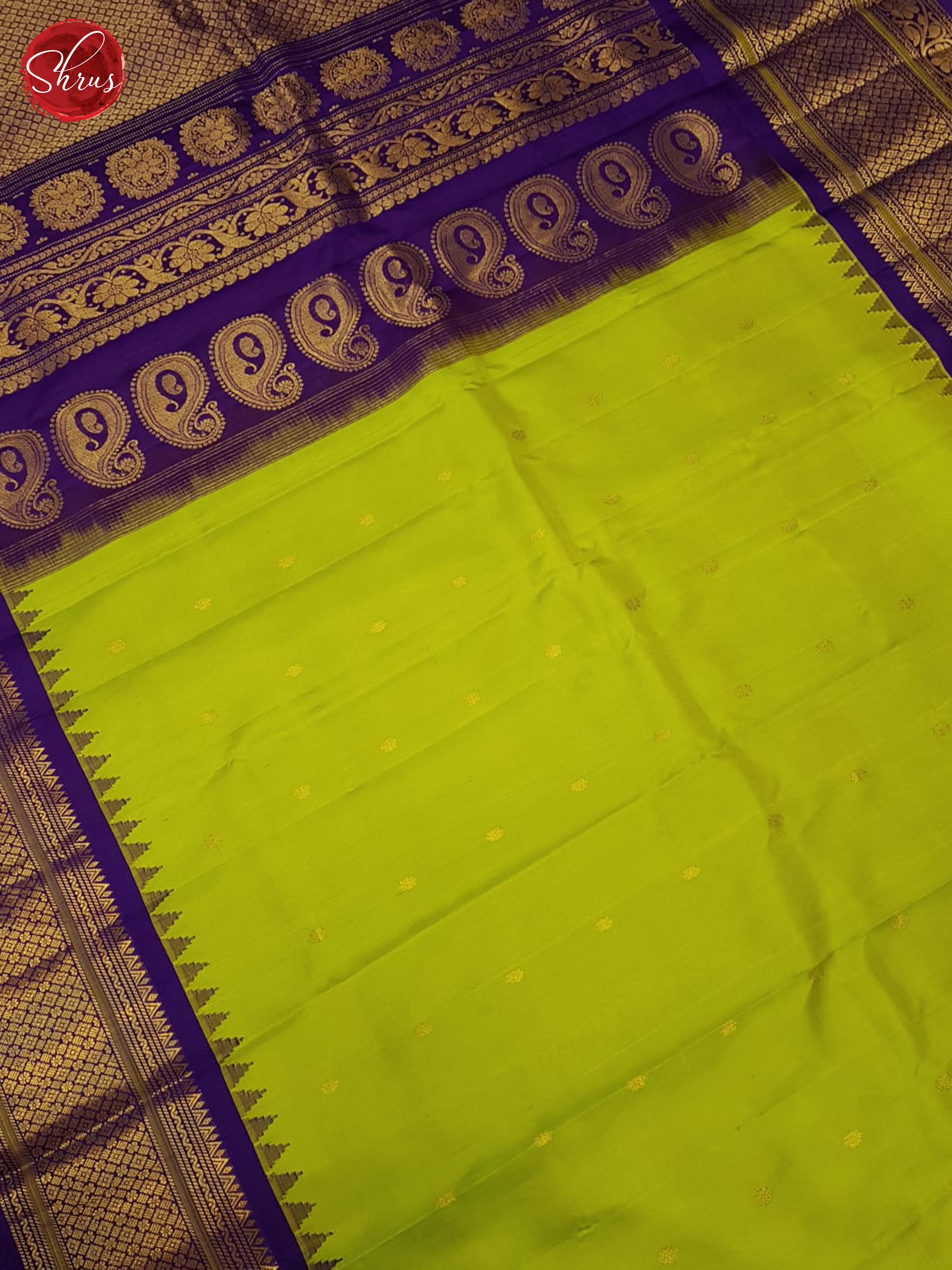 Green And Purple-Gadwal Silk Saree - Shop on ShrusEternity.com