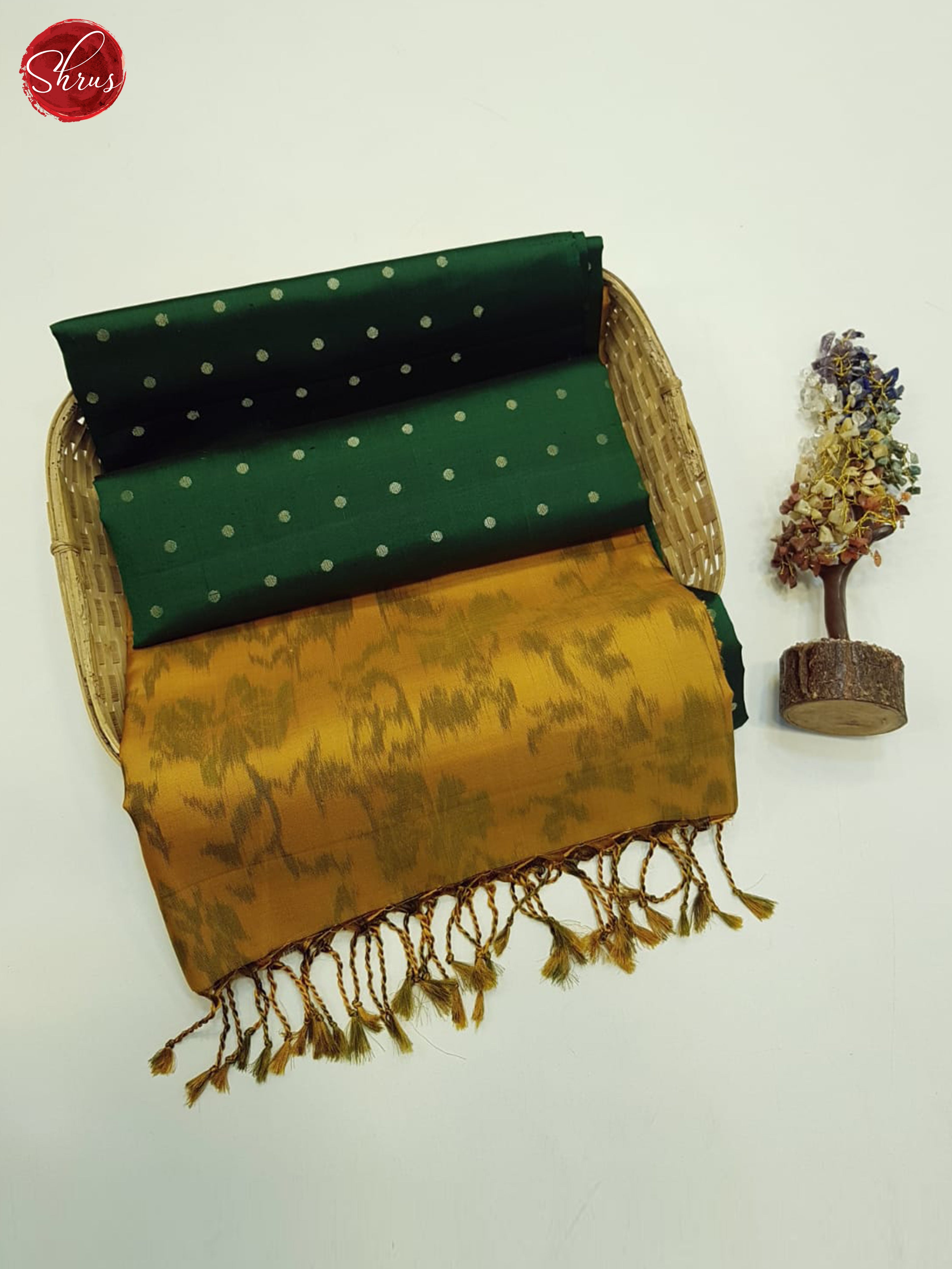 Green and Yellow - Soft Silk Saree - Shop on ShrusEternity.com