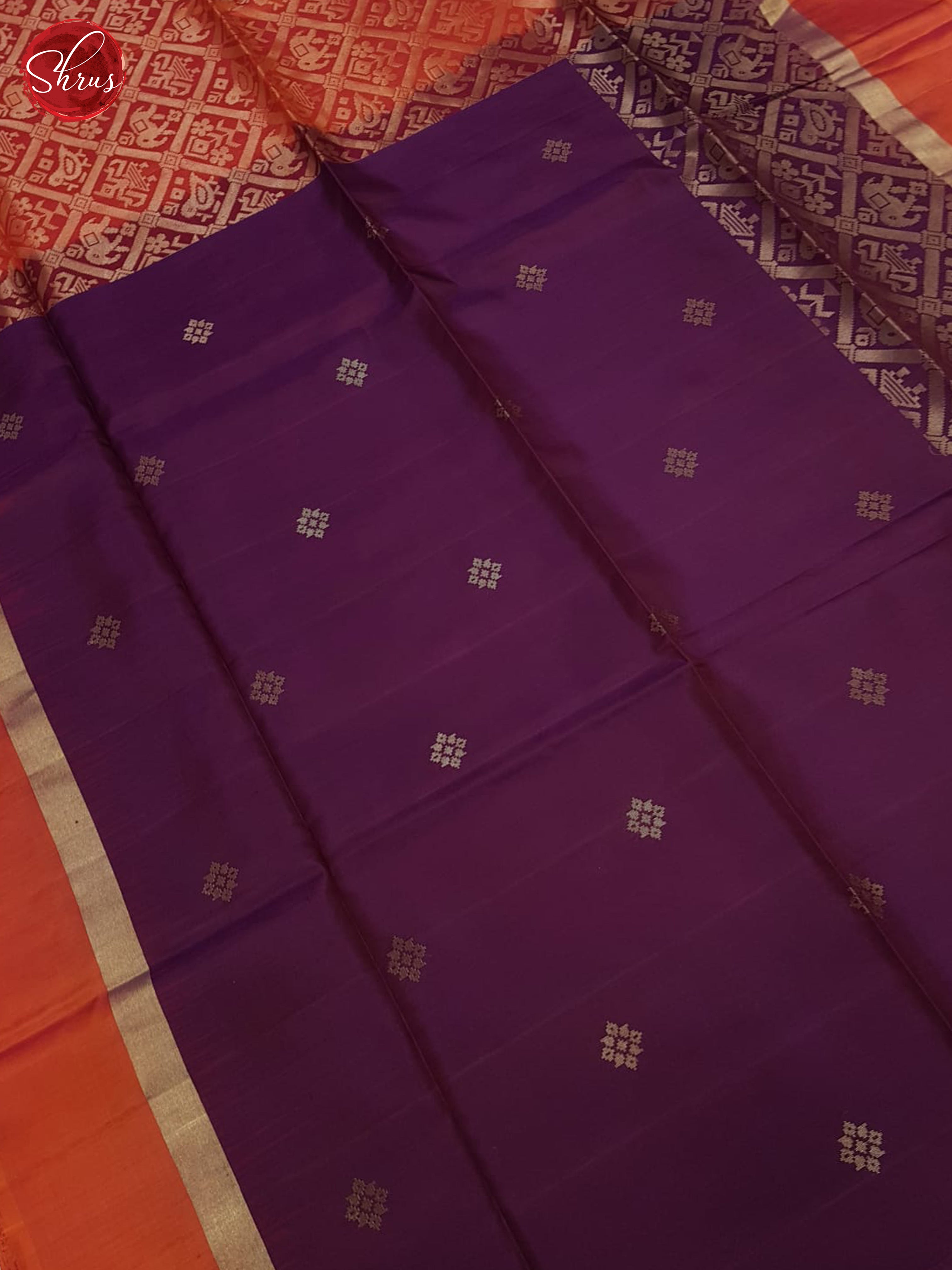 Wine and Orangish pink - Soft Silk Saree - Shop on ShrusEternity.com