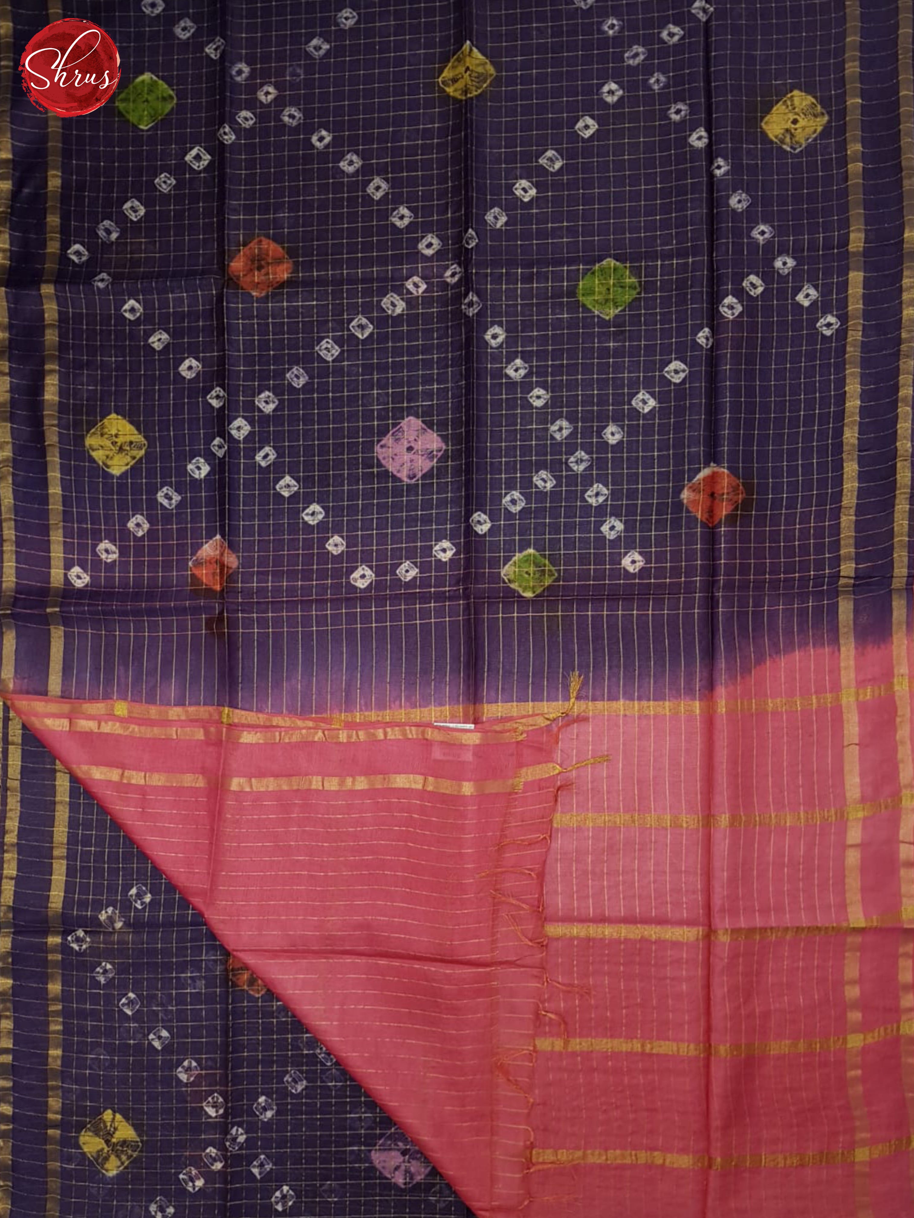 Purple And Pink- Shibori Saree - Shop on ShrusEternity.com