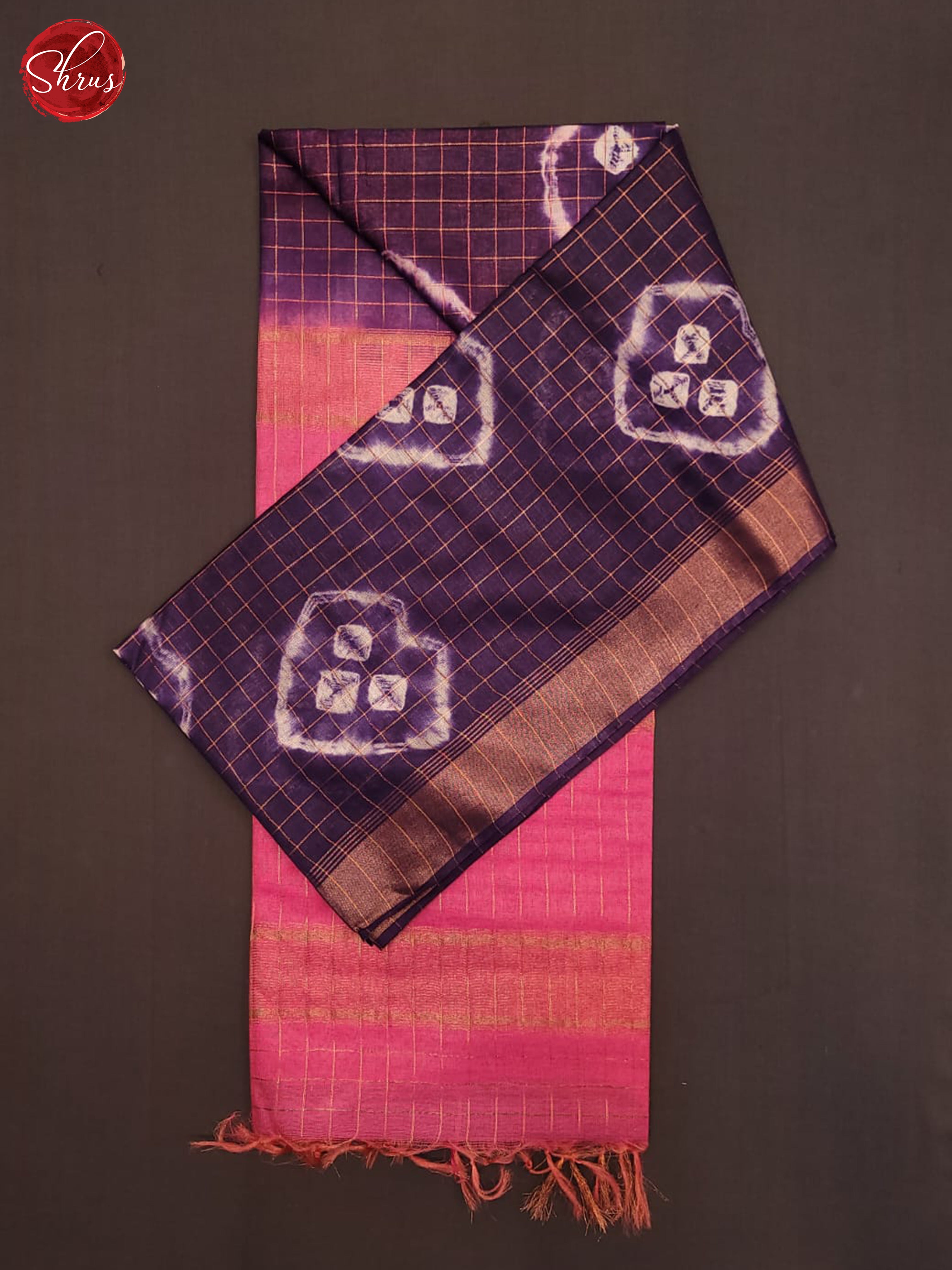 violet and pink- Shibori Saree - Shop on ShrusEternity.com