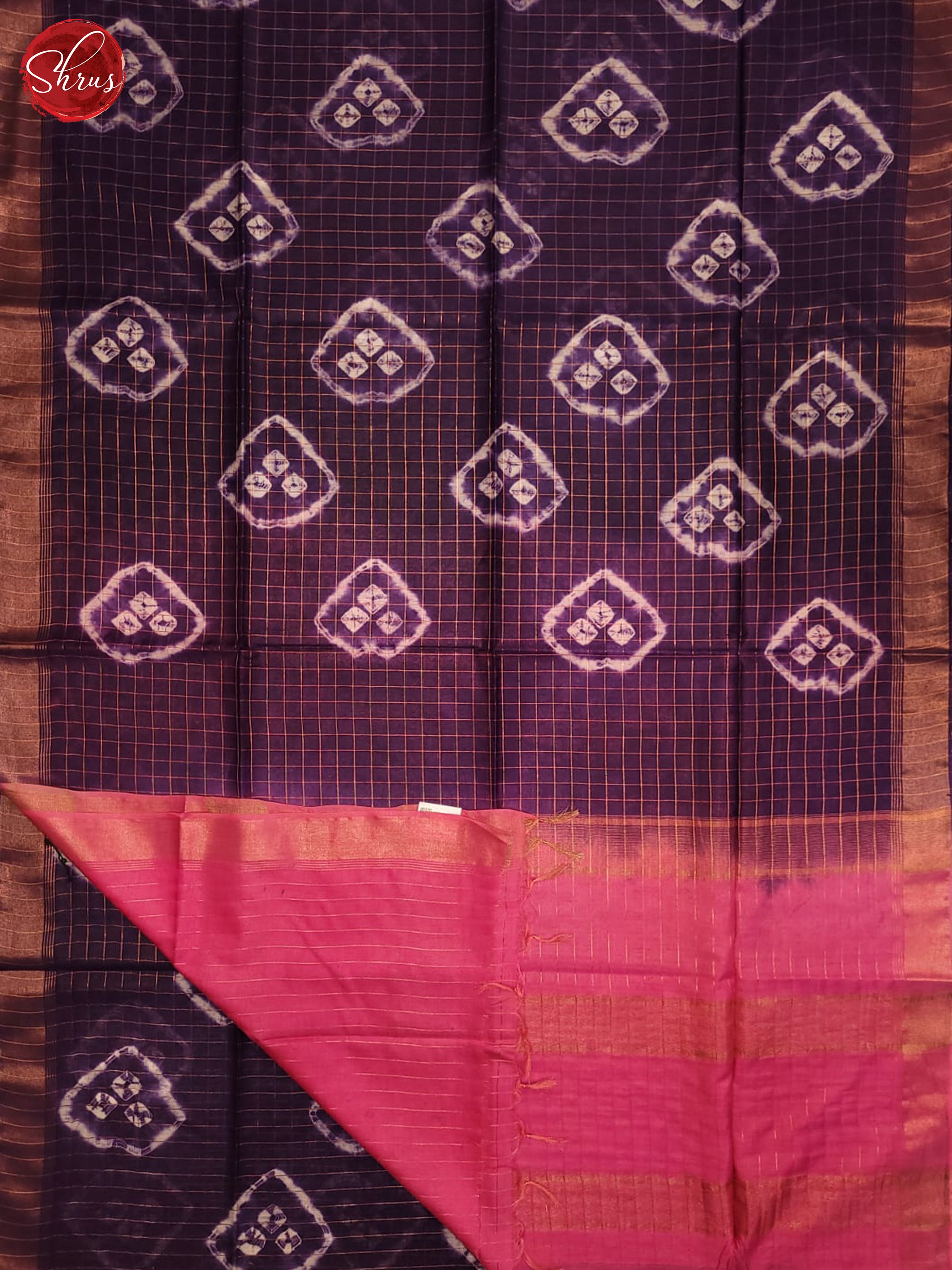 violet and pink- Shibori Saree - Shop on ShrusEternity.com