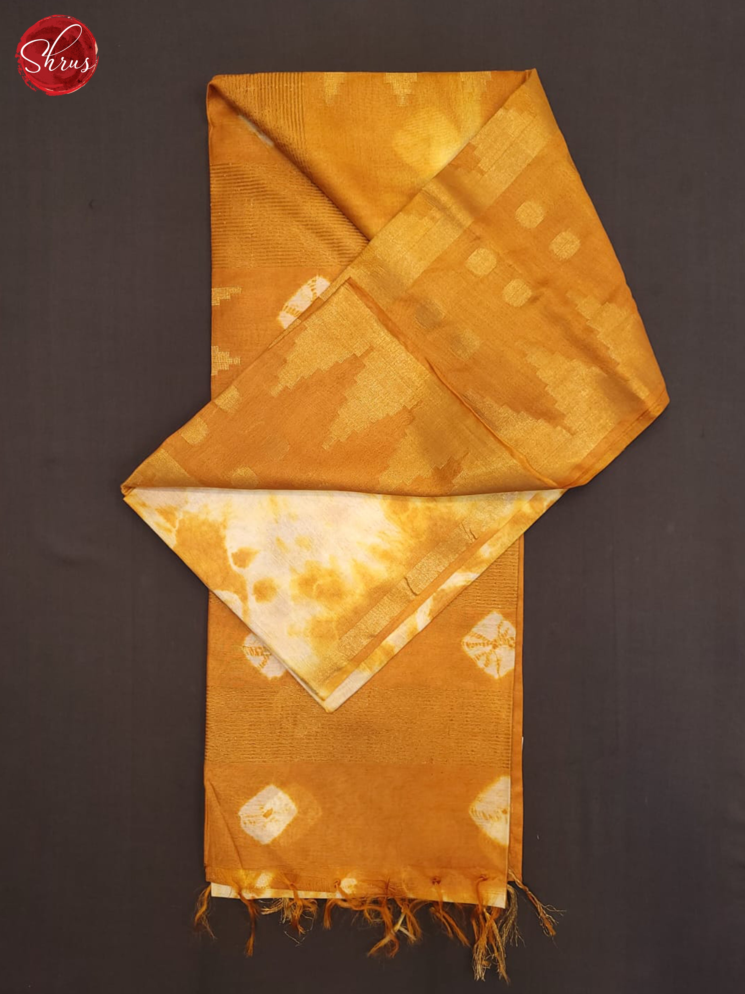 cream and mustard-Shibori Saree - Shop on ShrusEternity.com