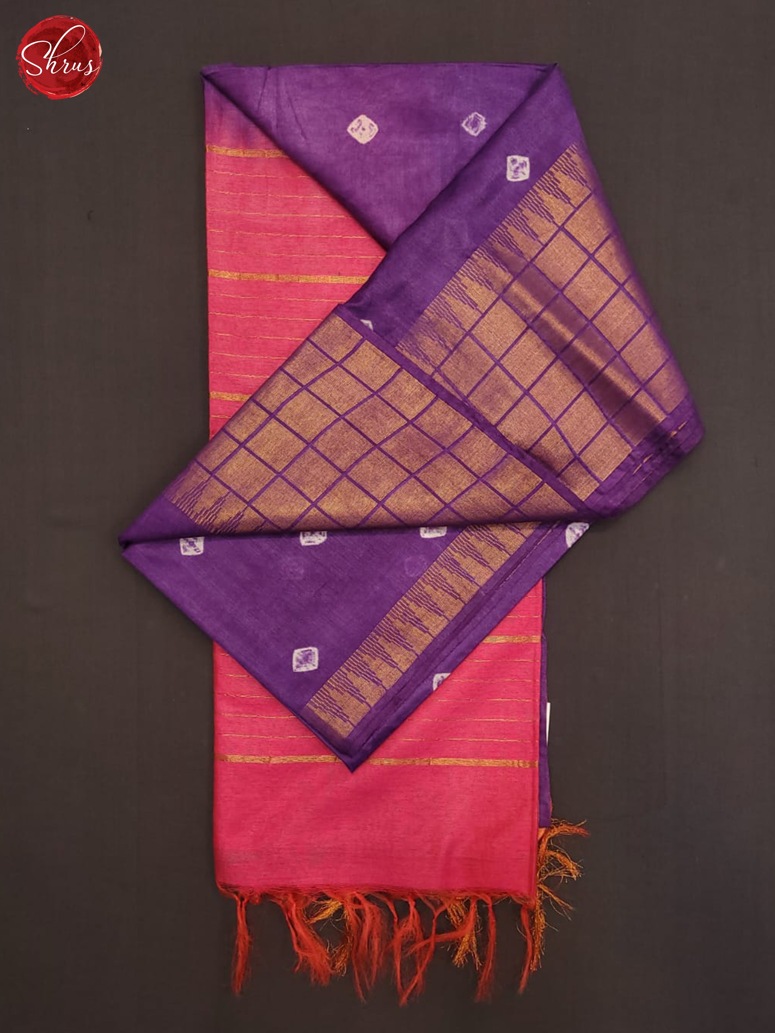 purple and pink-Shibori Saree - Shop on ShrusEternity.com