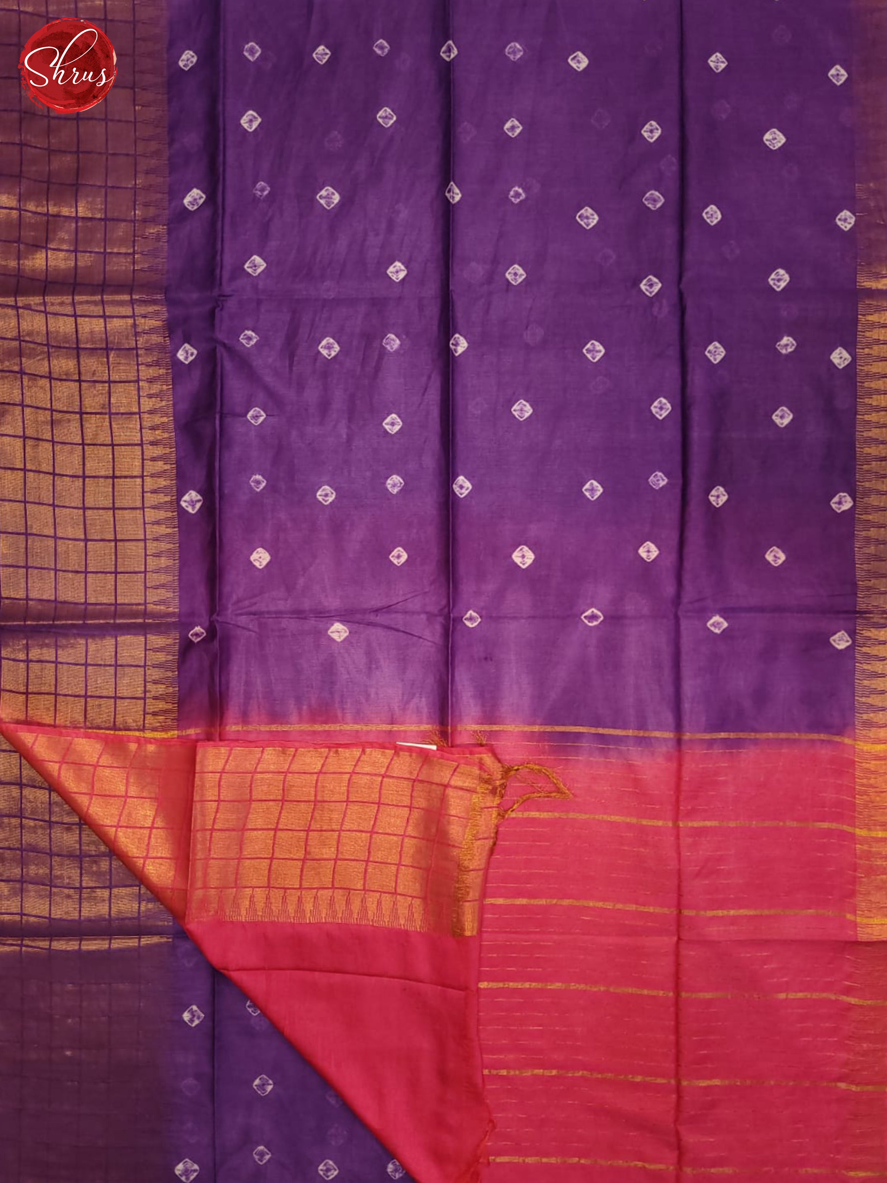 purple and pink-Shibori Saree - Shop on ShrusEternity.com