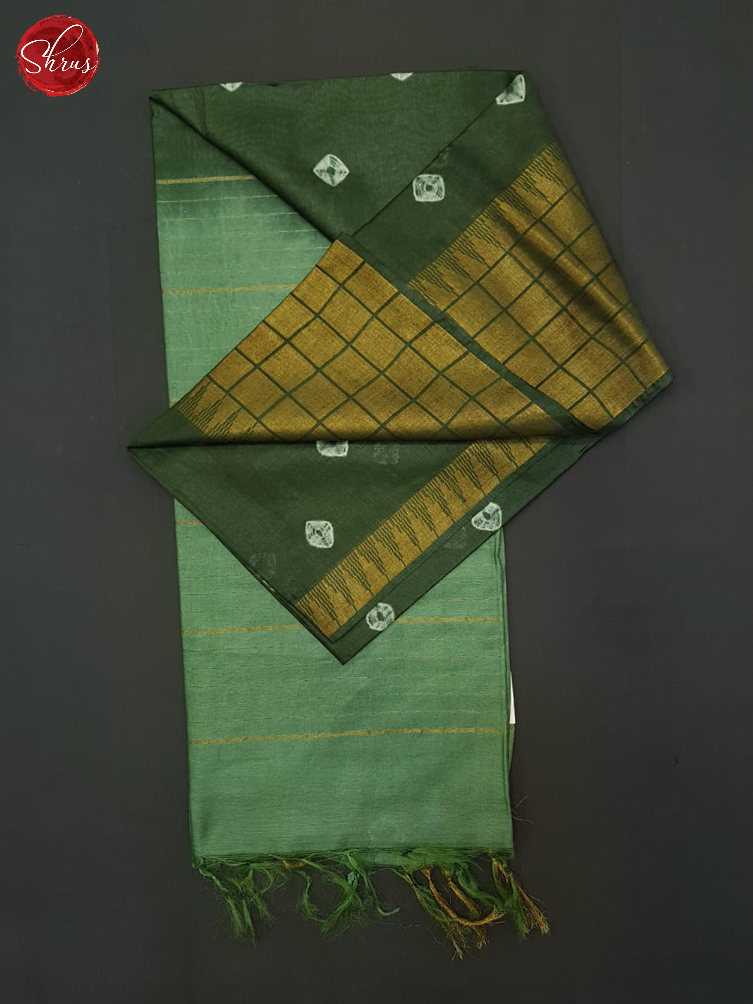 Green & Greenish Grey - Shibori Saree - Shop on ShrusEternity.com