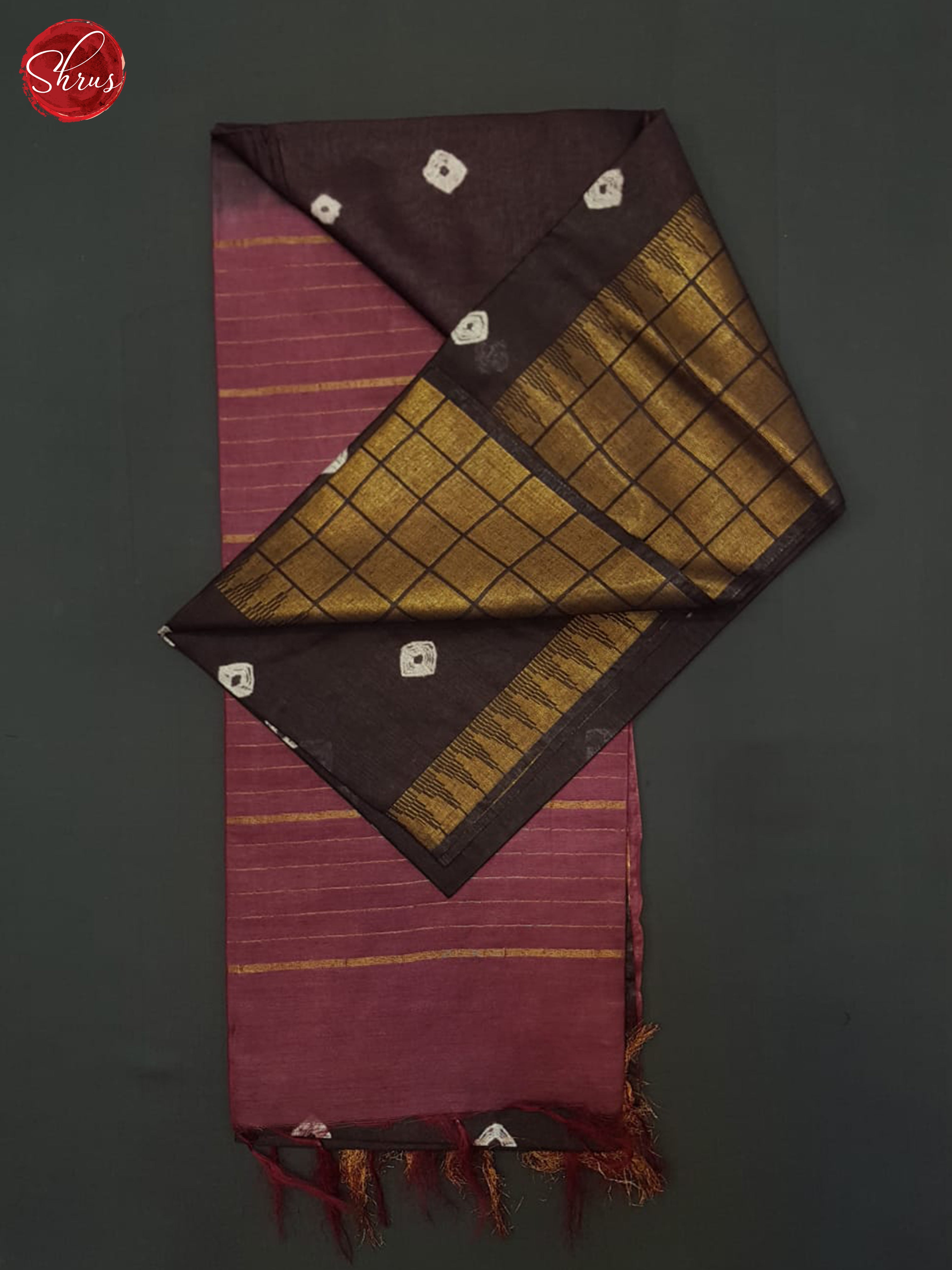 Brown And Wine- Shibori Saree - Shop on ShrusEternity.com