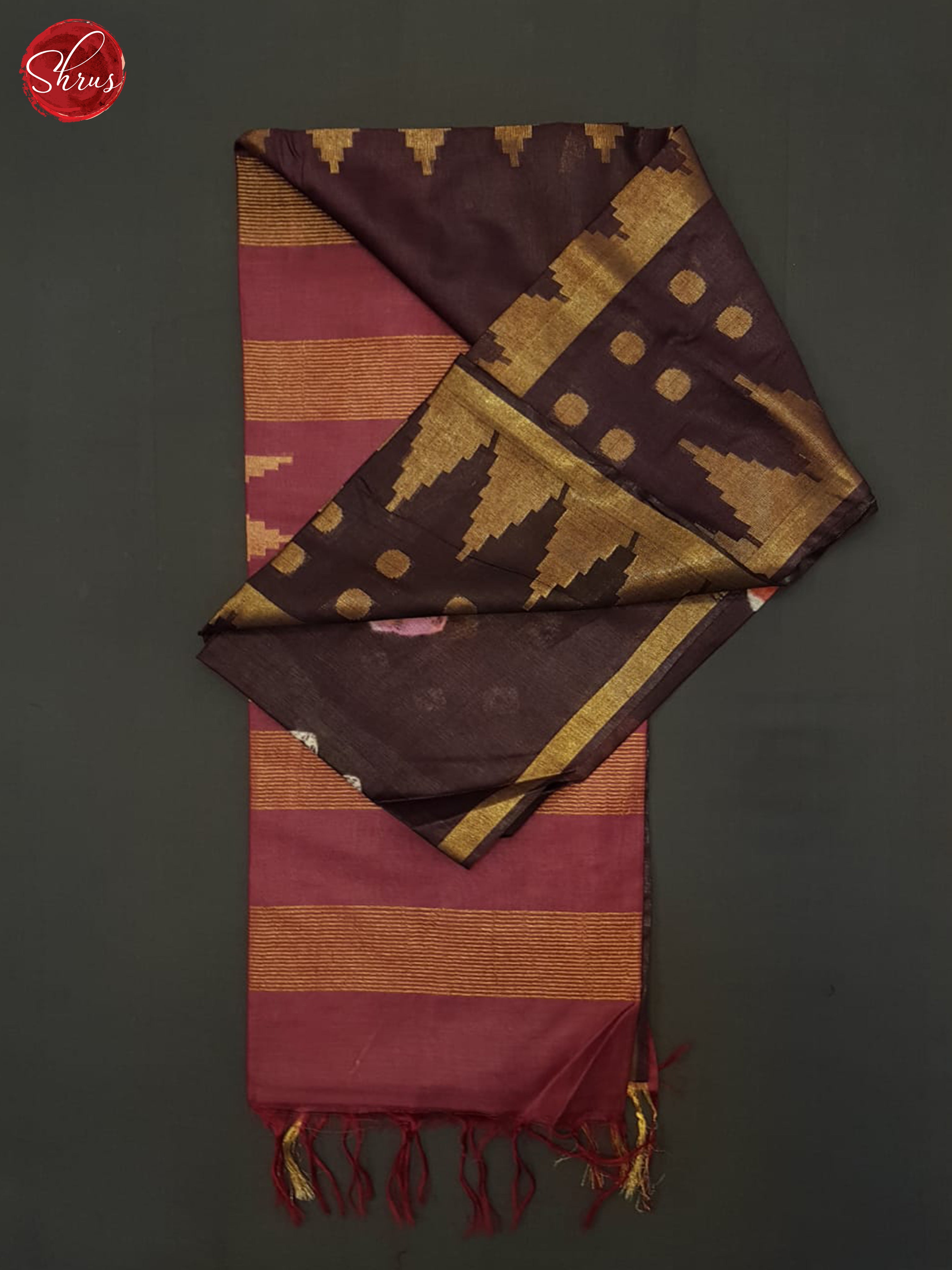 Brown And Dusty Wine- Shibori Saree - Shop on ShrusEternity.com