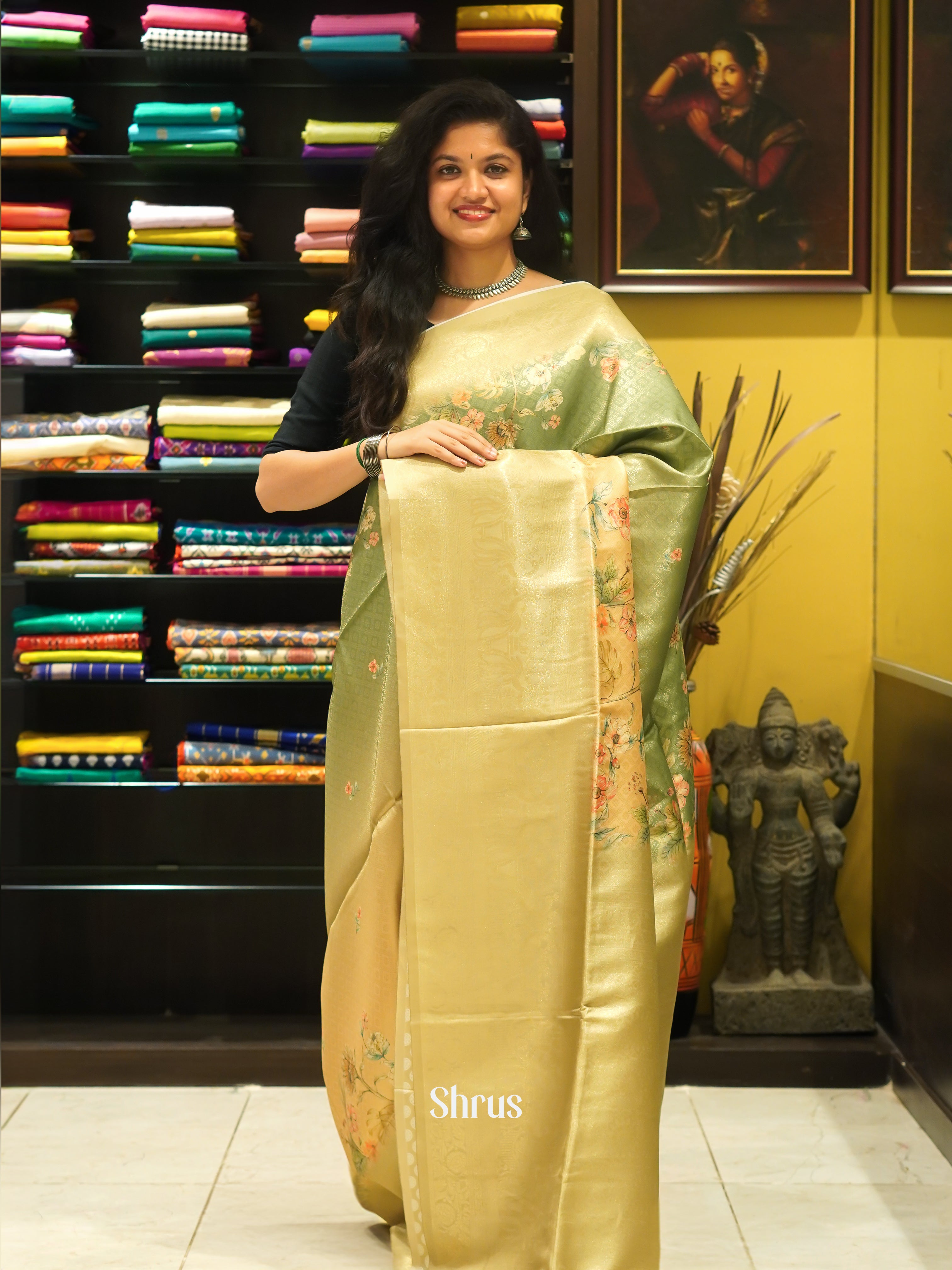 Green - Semi Georgette Saree