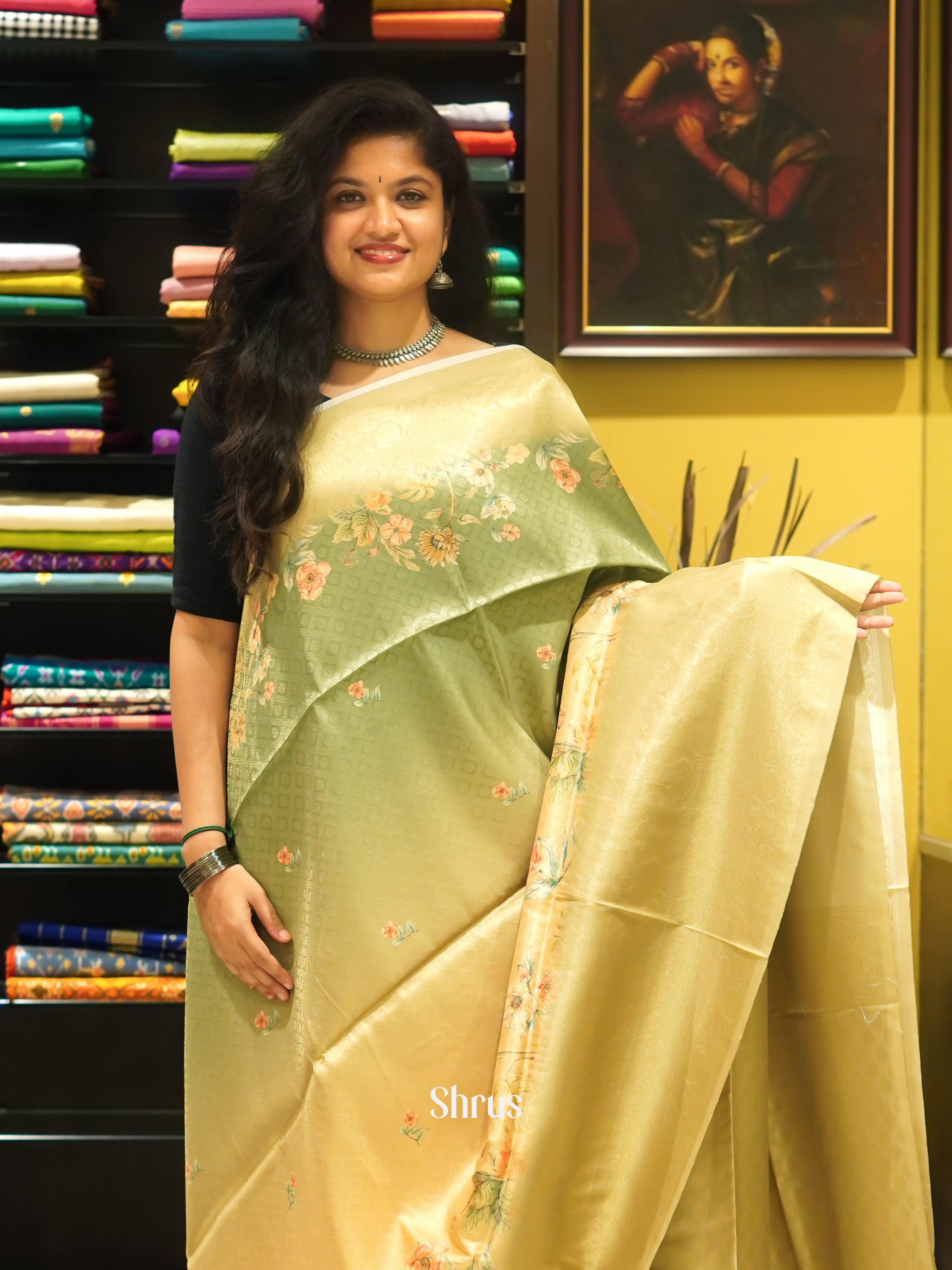 Green - Semi Georgette Saree