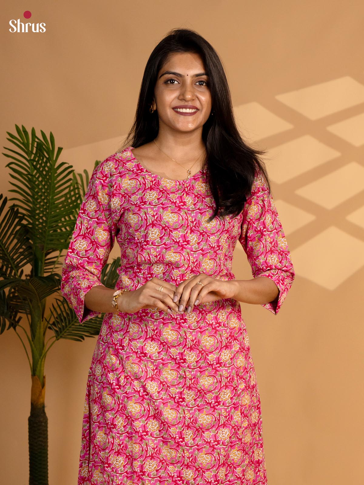 Pink - floral printed Readymade Kurti