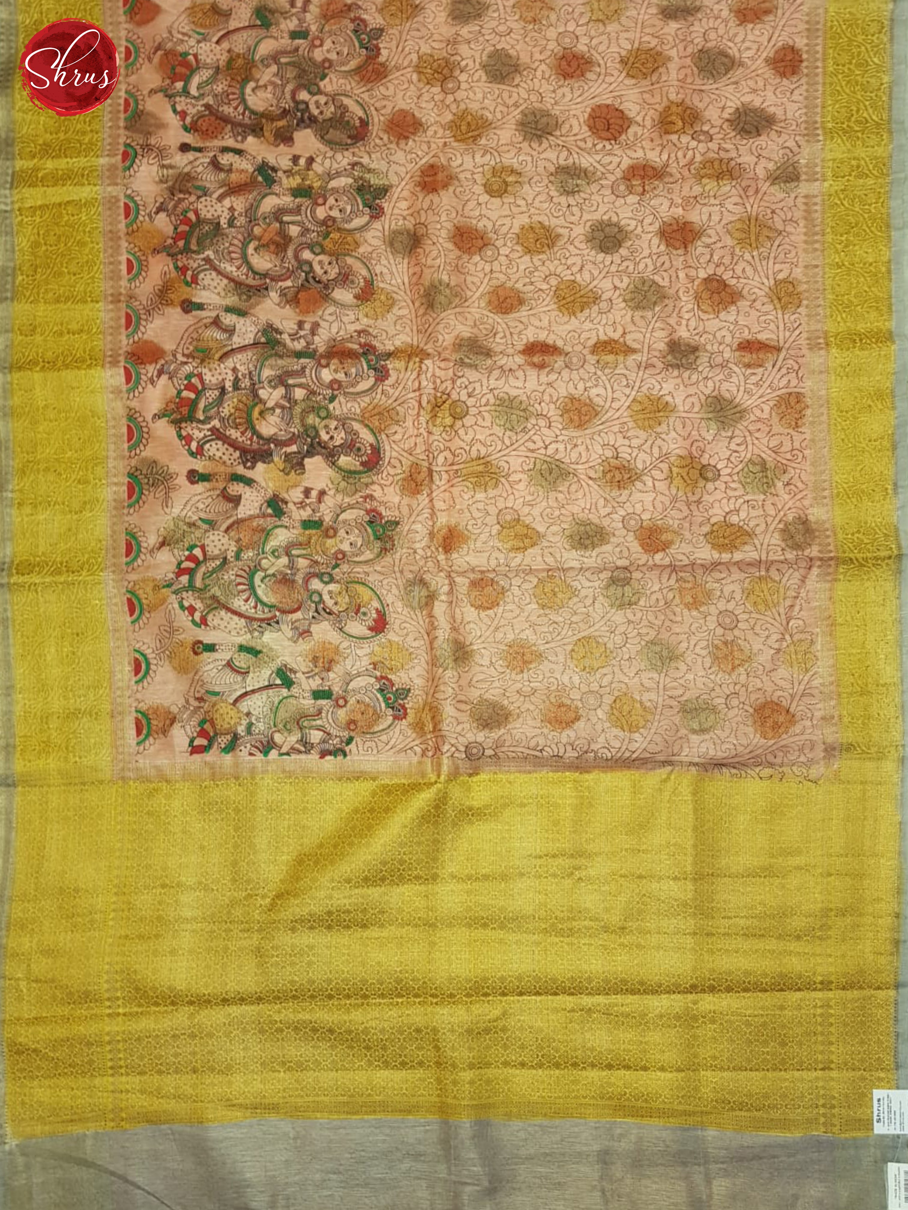 Pink & Grey - Muslin Silk with zari woven floral motifs on the body & zari Border - Shop on ShrusEternity.com