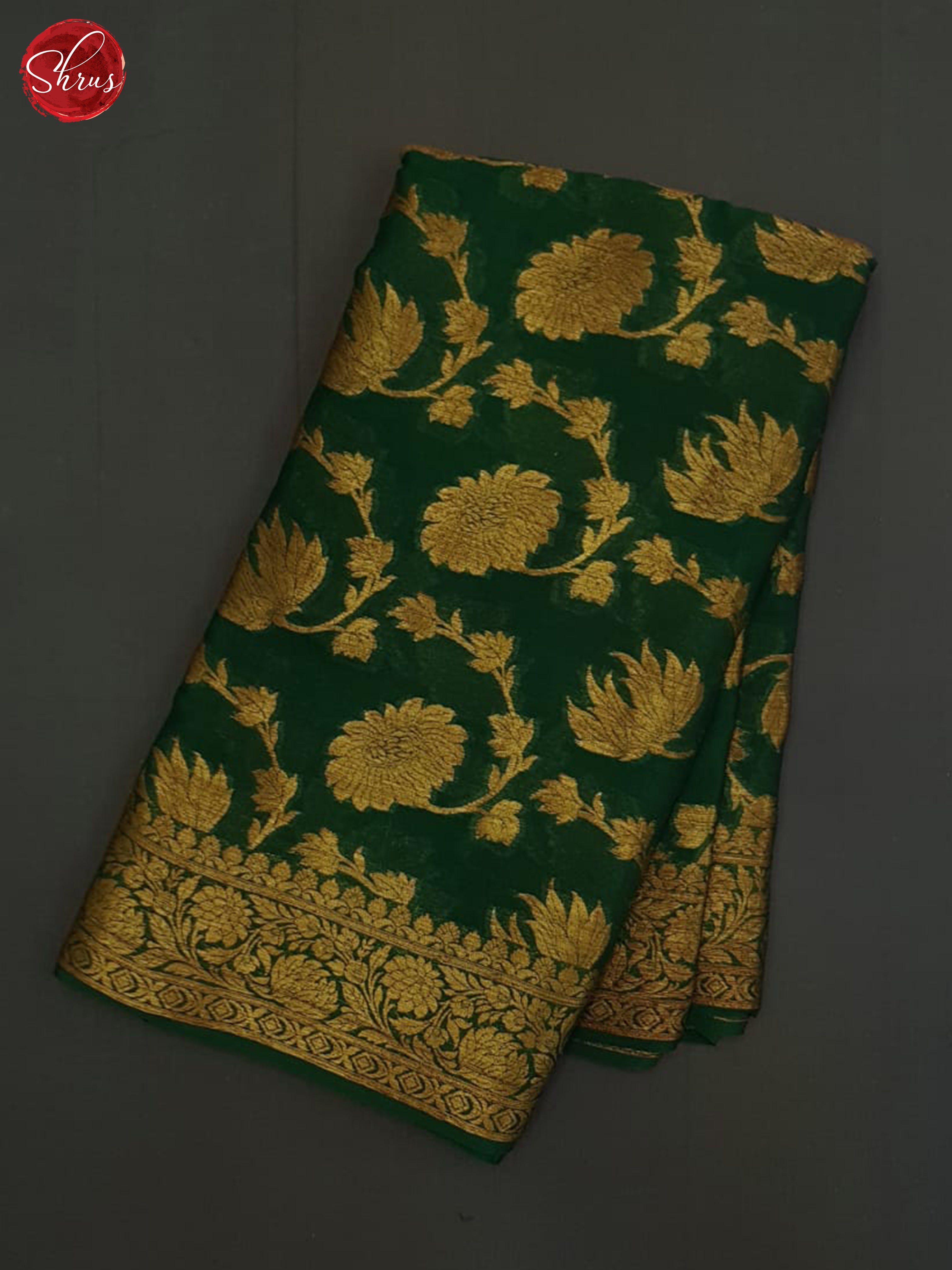 Green(single tone)- Georgette Silk Saree - Shop on ShrusEternity.com