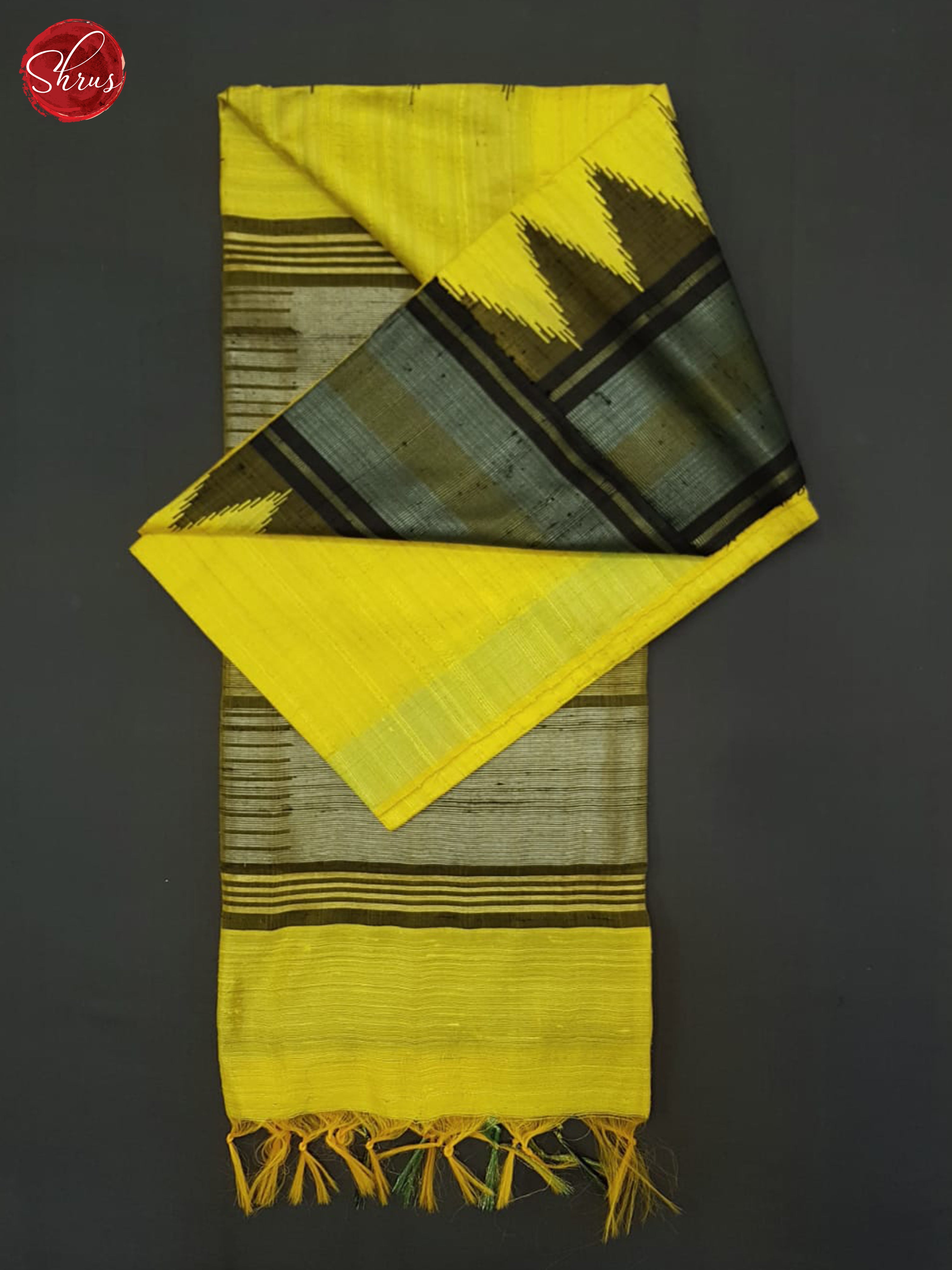 Yellow And Green-Raw silk saree - Shop on ShrusEternity.com