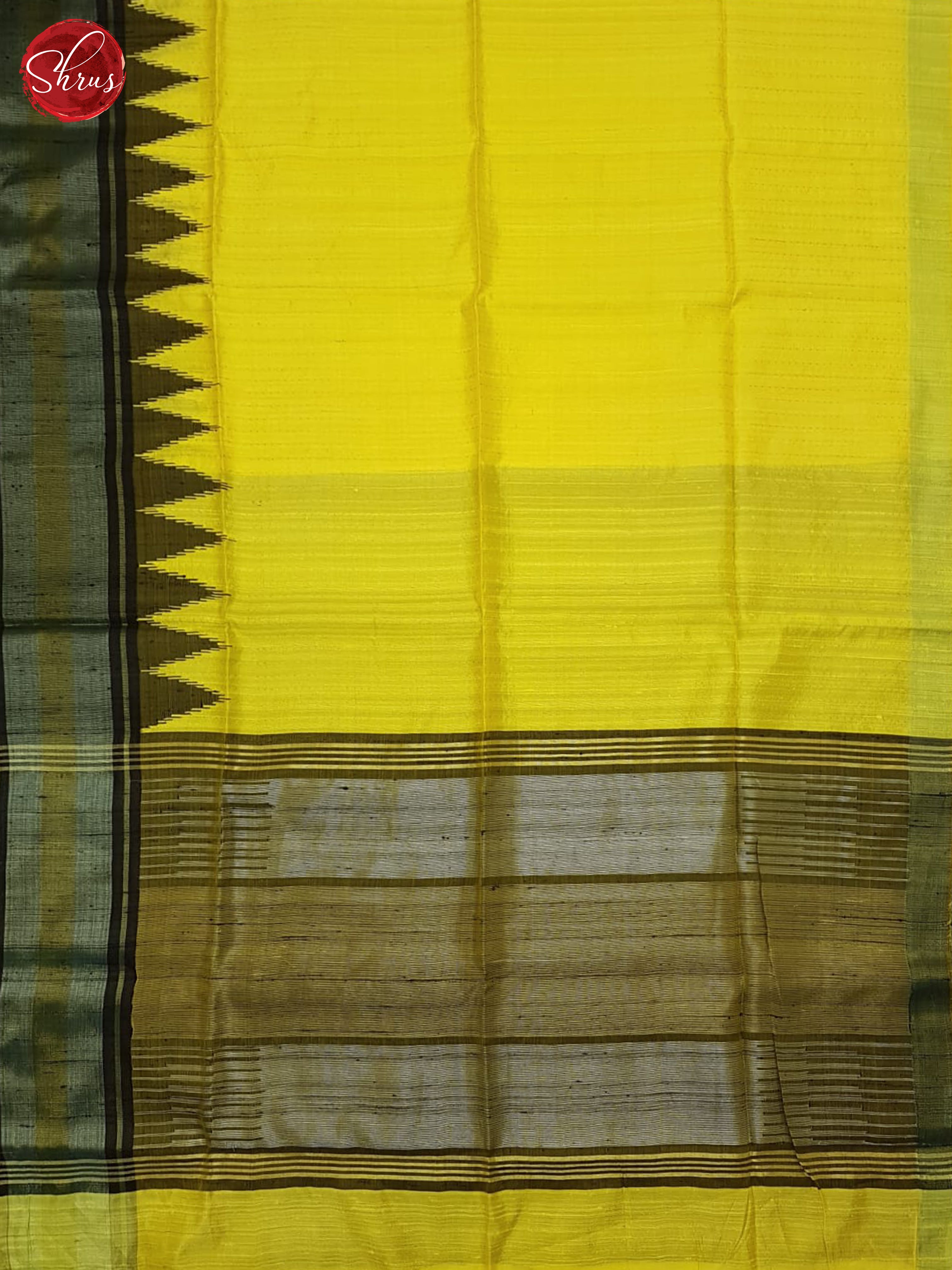 Yellow And Green-Raw silk saree - Shop on ShrusEternity.com