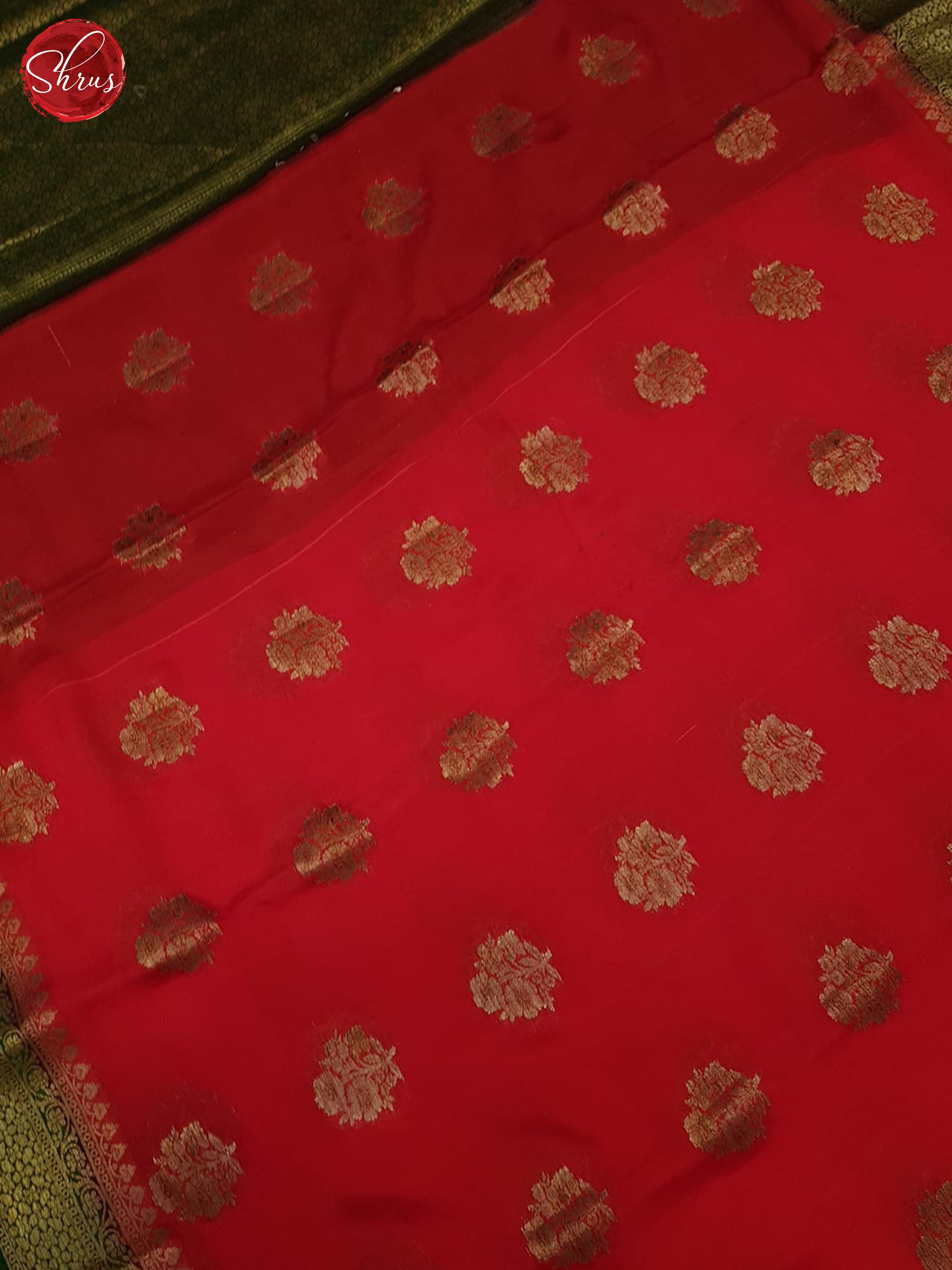 Red and Green - Georgette Silk Saree - Shop on ShrusEternity.com