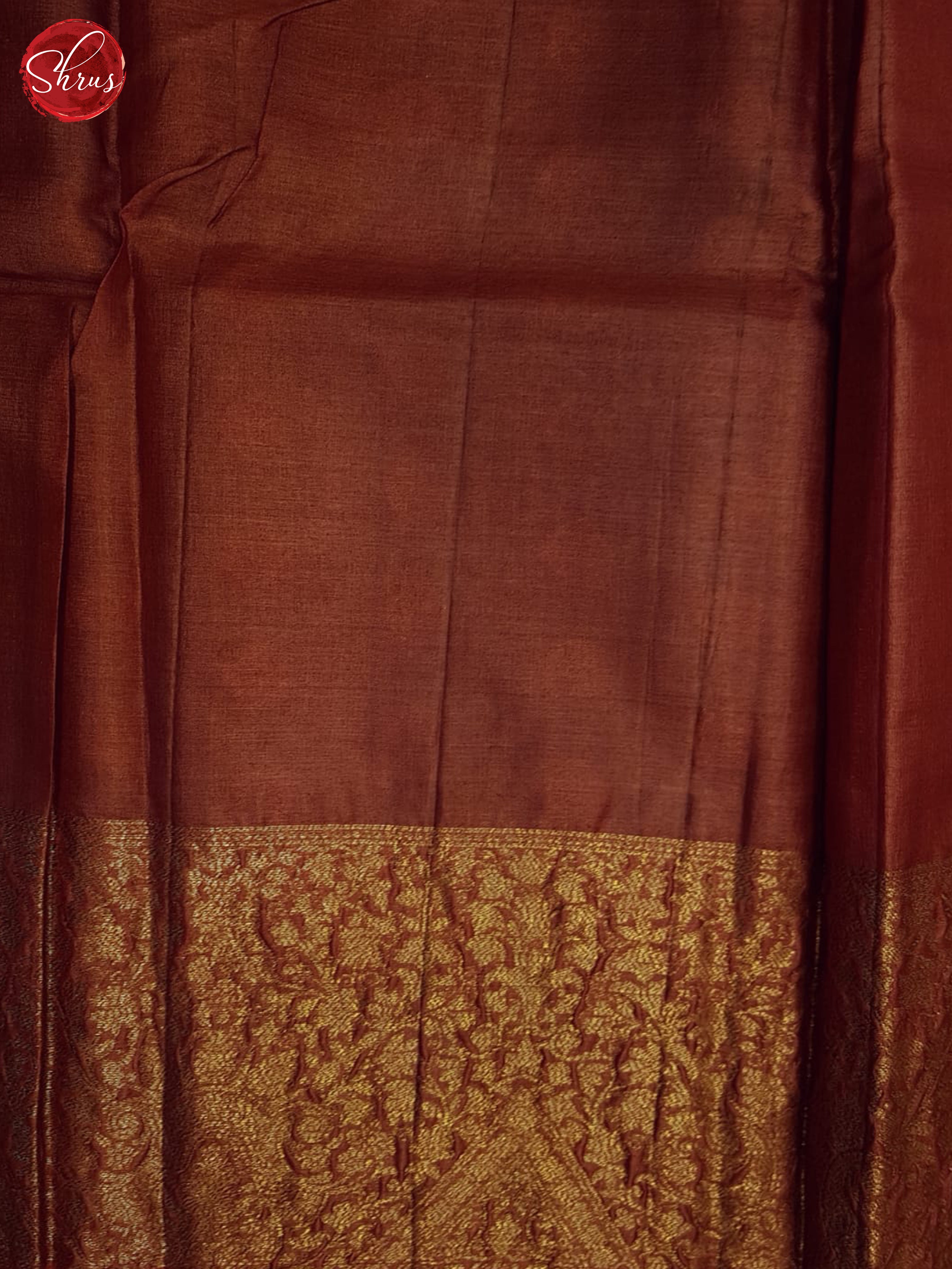 Blue And Brick Orange- Tussar Saree - Shop on ShrusEternity.com