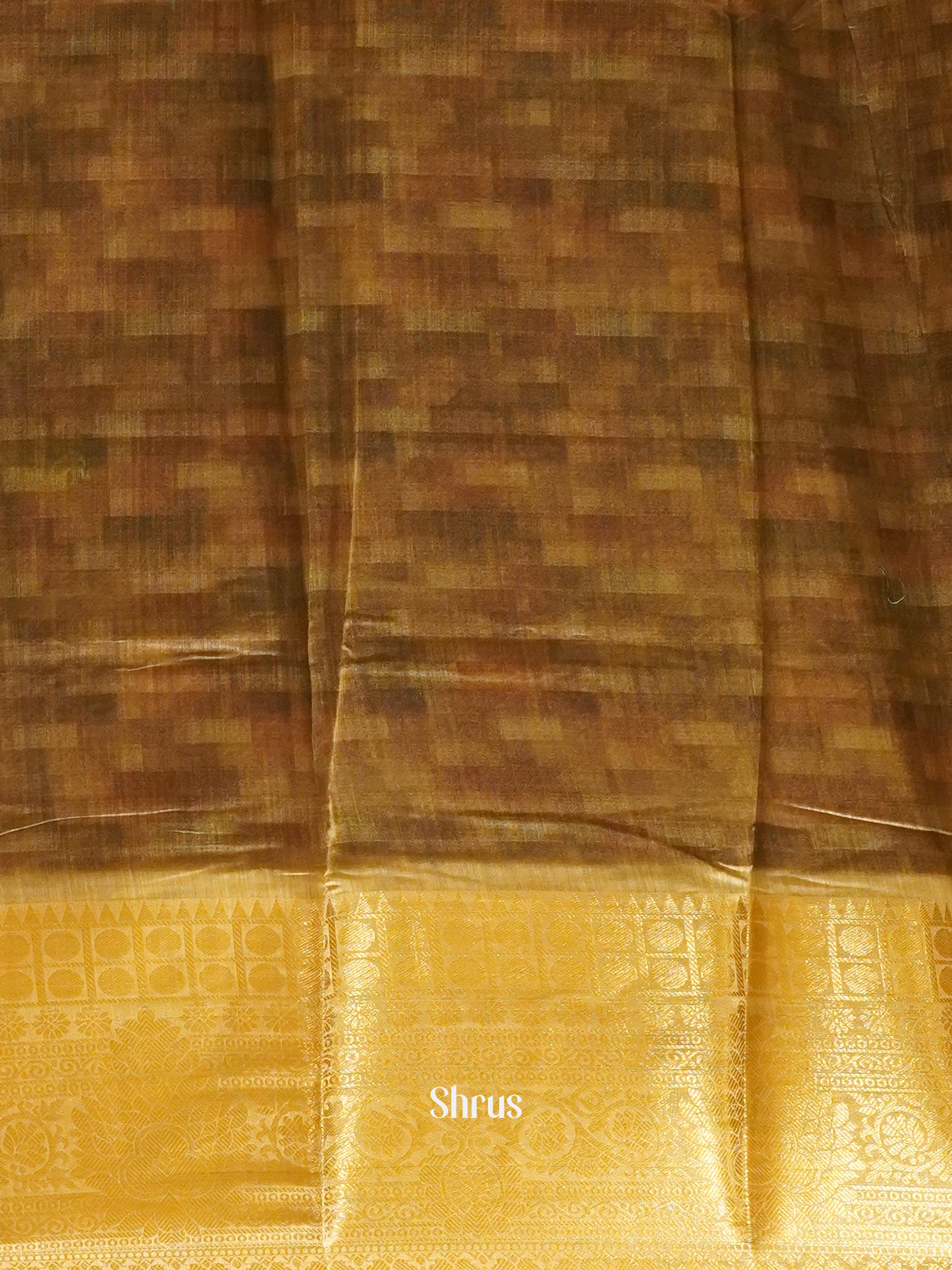 Brown & Beige- Art linen  Saree