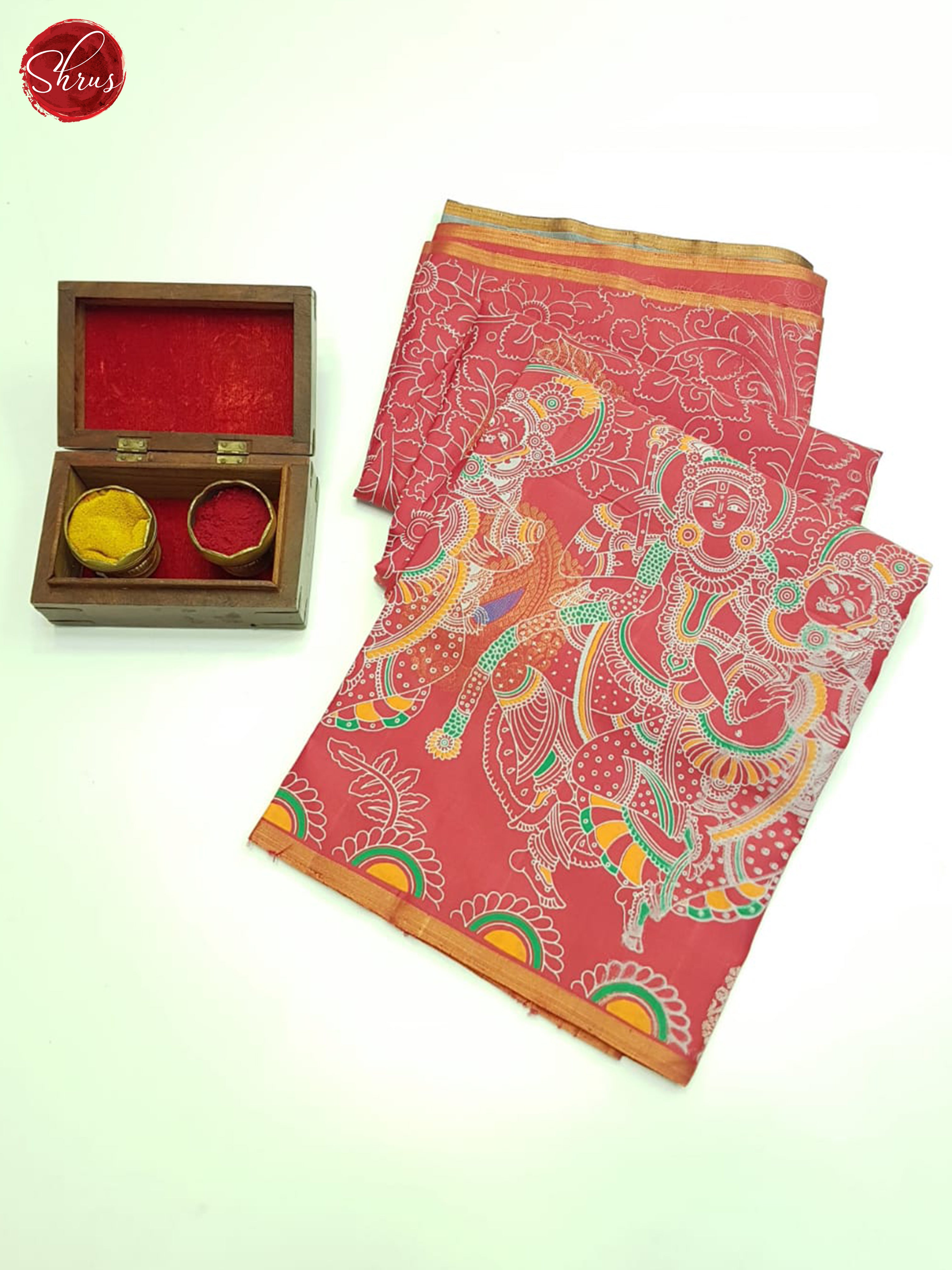 Pink & Grey - Borderless Soft Silk with Gold , Silver Zari paisleys motifs on the body - Shop on ShrusEternity.com