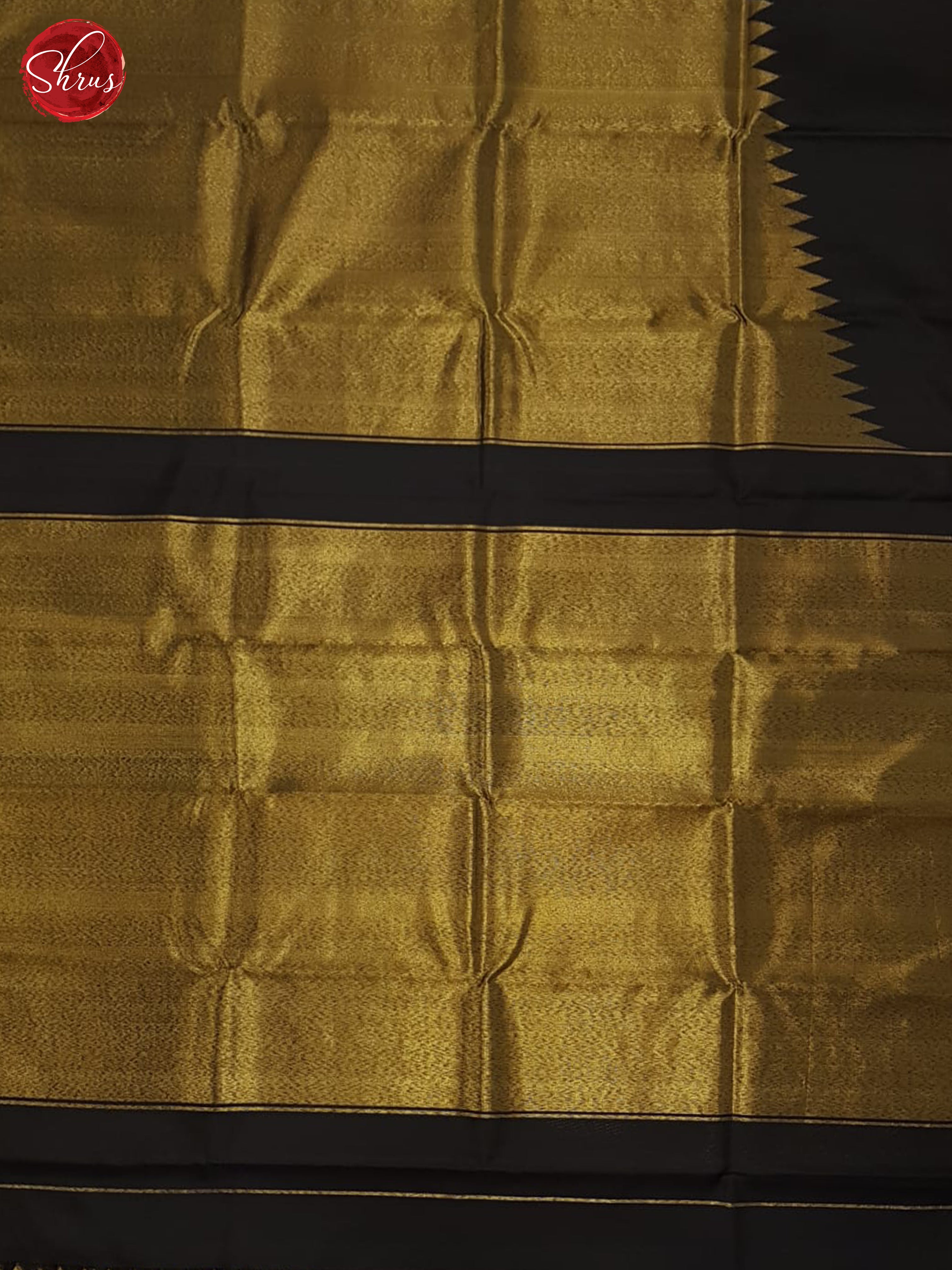 Deep Brown(Single tone)- Kanchipuram Silk with plain Body & Half and half Zari Border - Shop on ShrusEternity.com