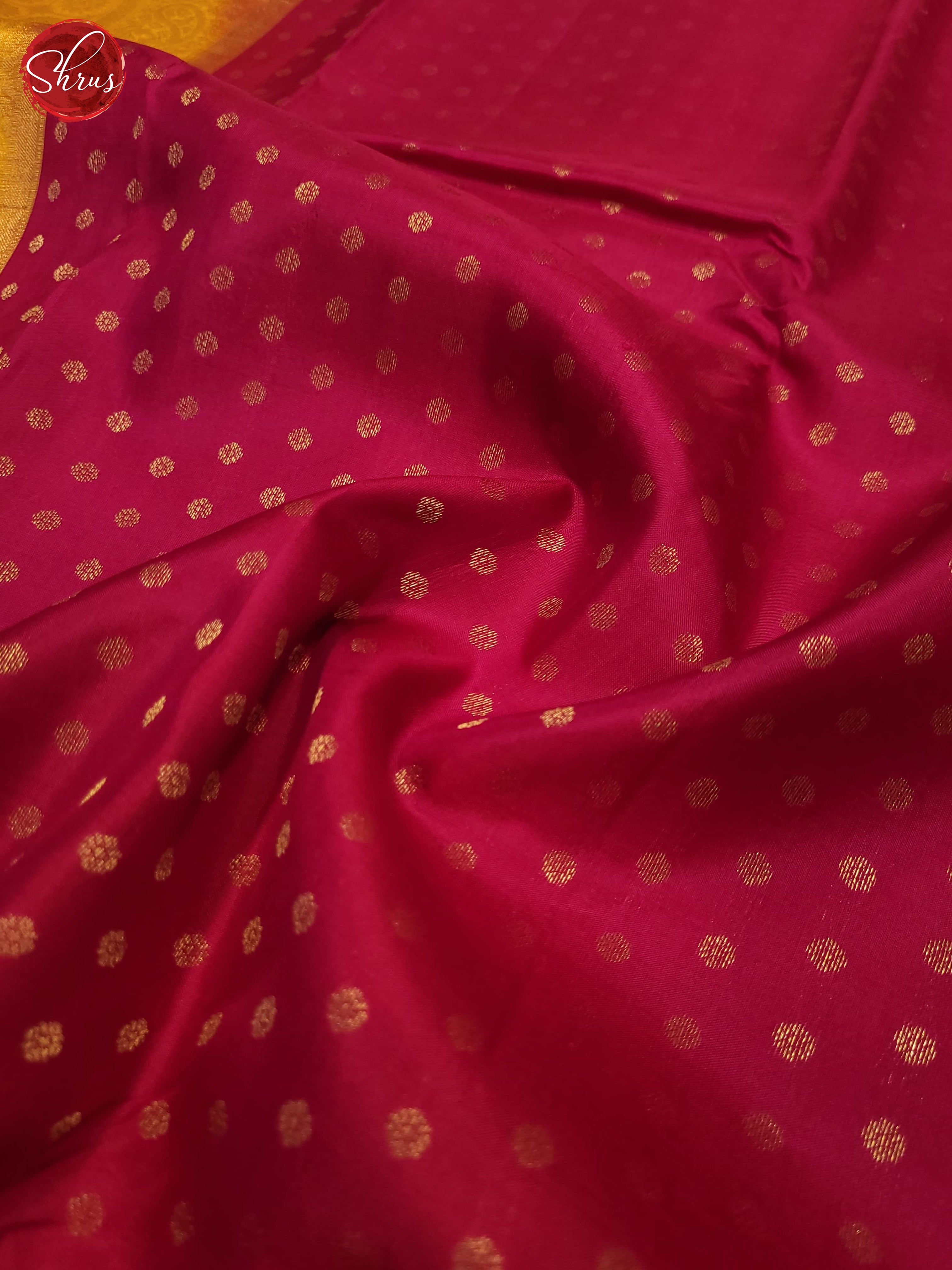 pink and yellow-Kanchipuram Silk saree - Shop on ShrusEternity.com