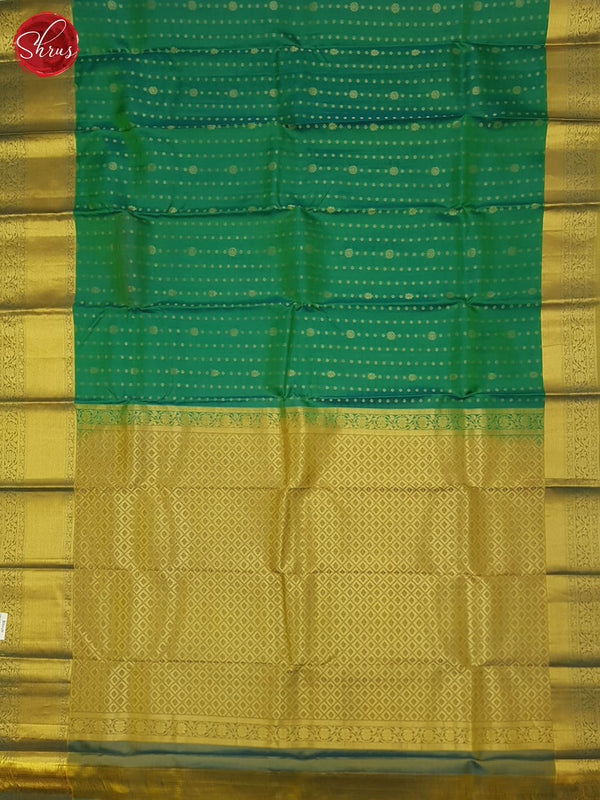 Green And Golden Grey-Kanchipuram Silk saree - Shop on ShrusEternity.com