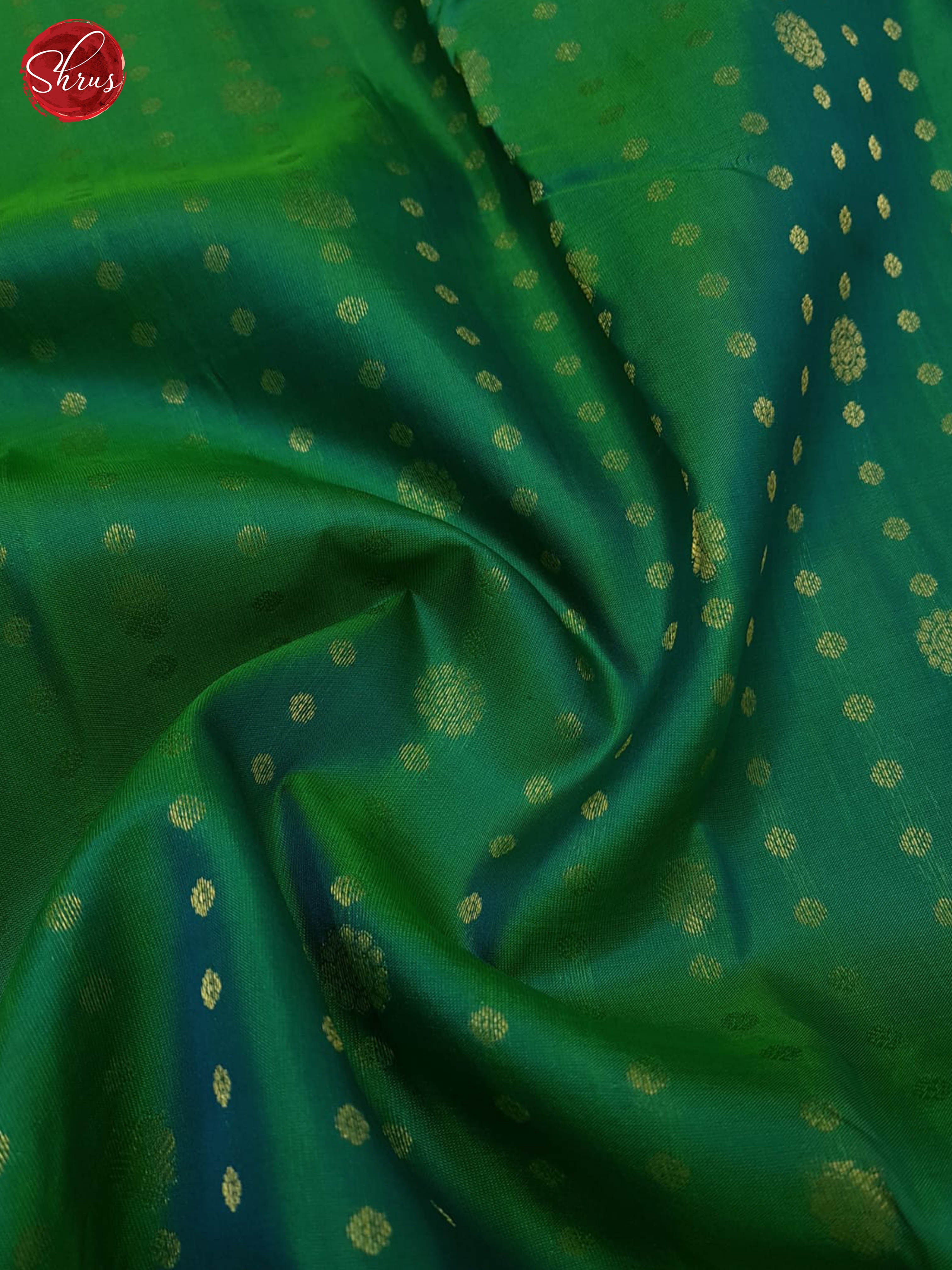 Green And Golden Grey-Kanchipuram Silk saree - Shop on ShrusEternity.com