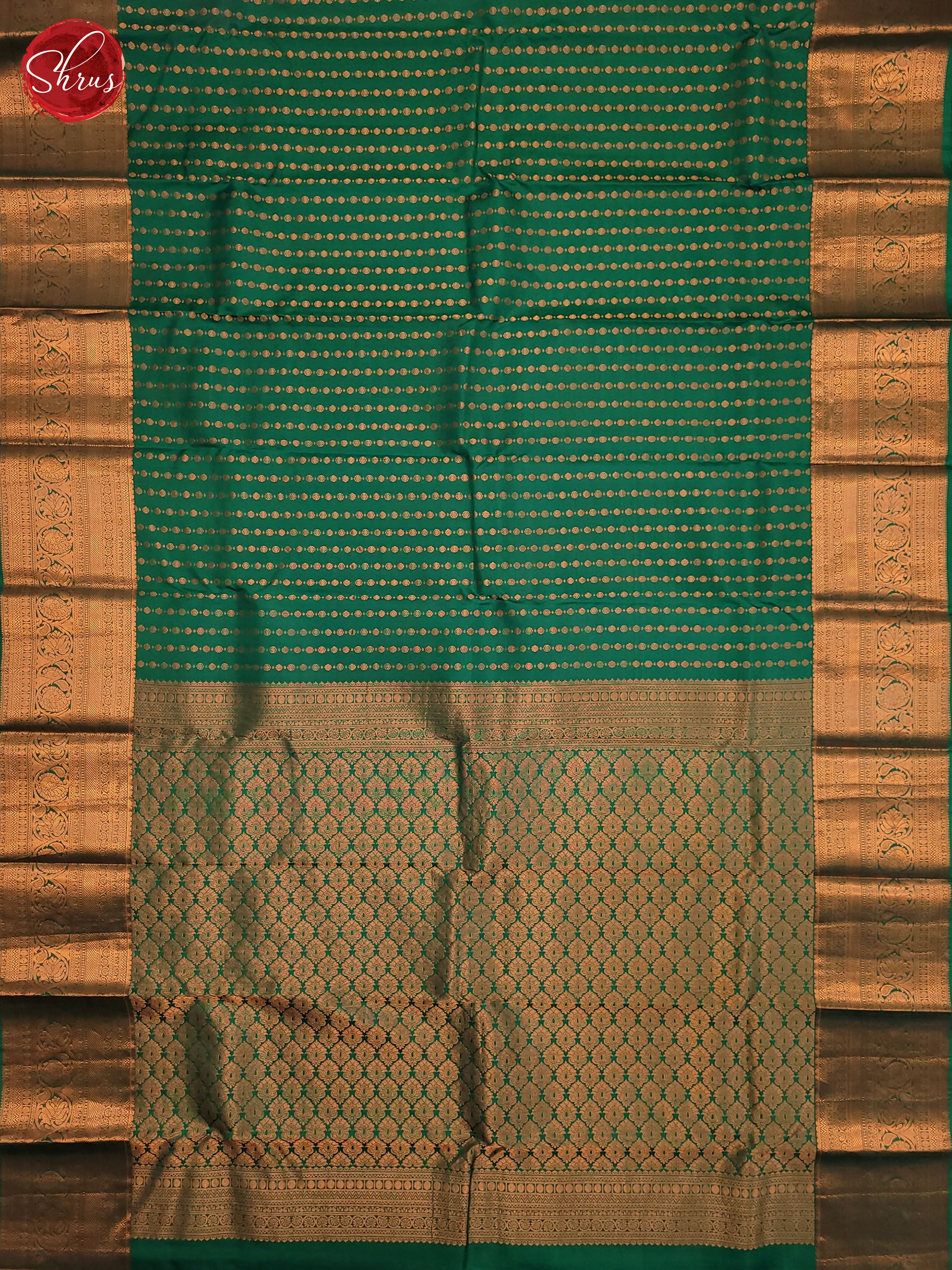 Green(Single tone)-Kanchipuram silk saree - Shop on ShrusEternity.com