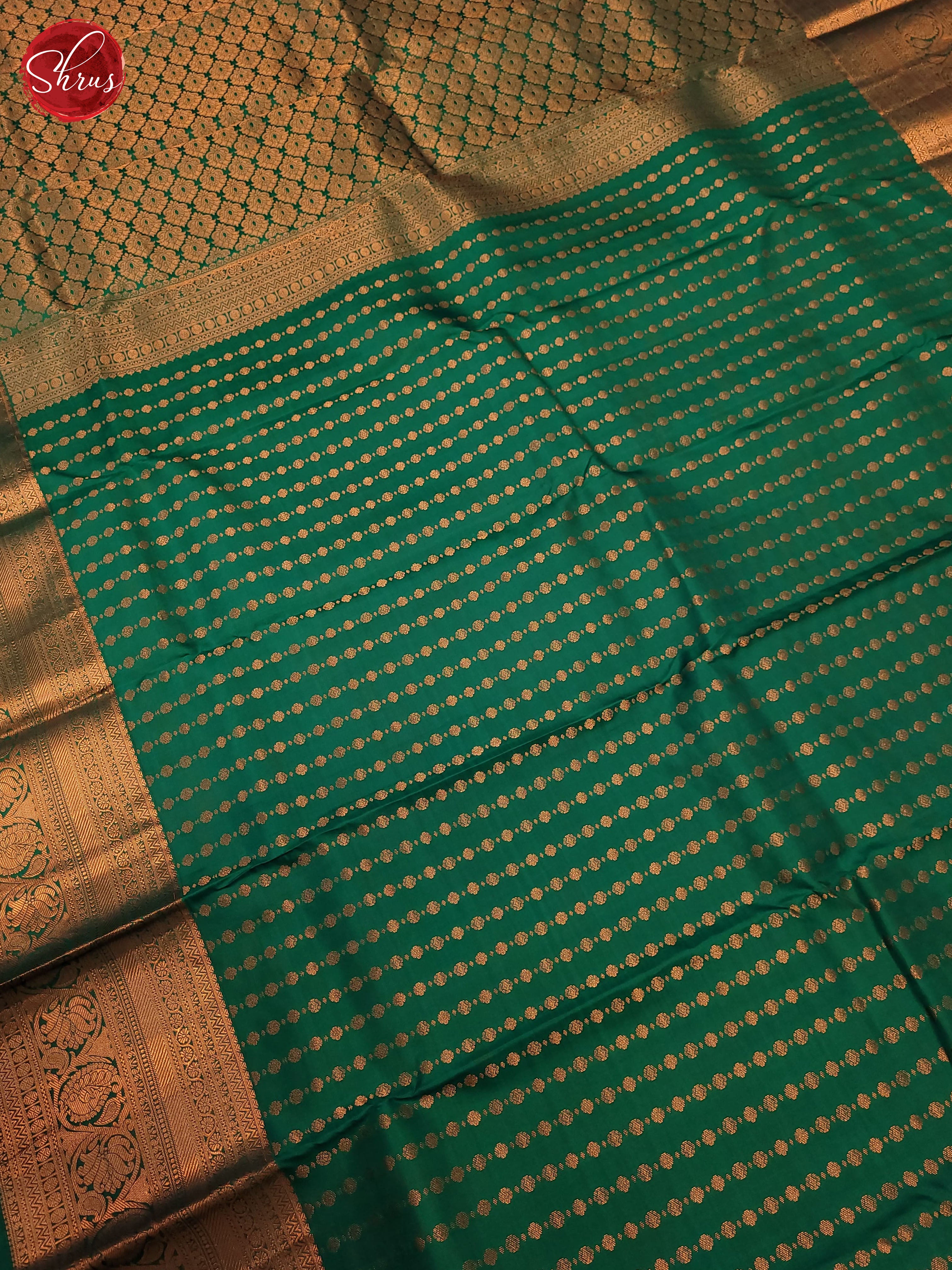 Green(Single tone)-Kanchipuram silk saree - Shop on ShrusEternity.com