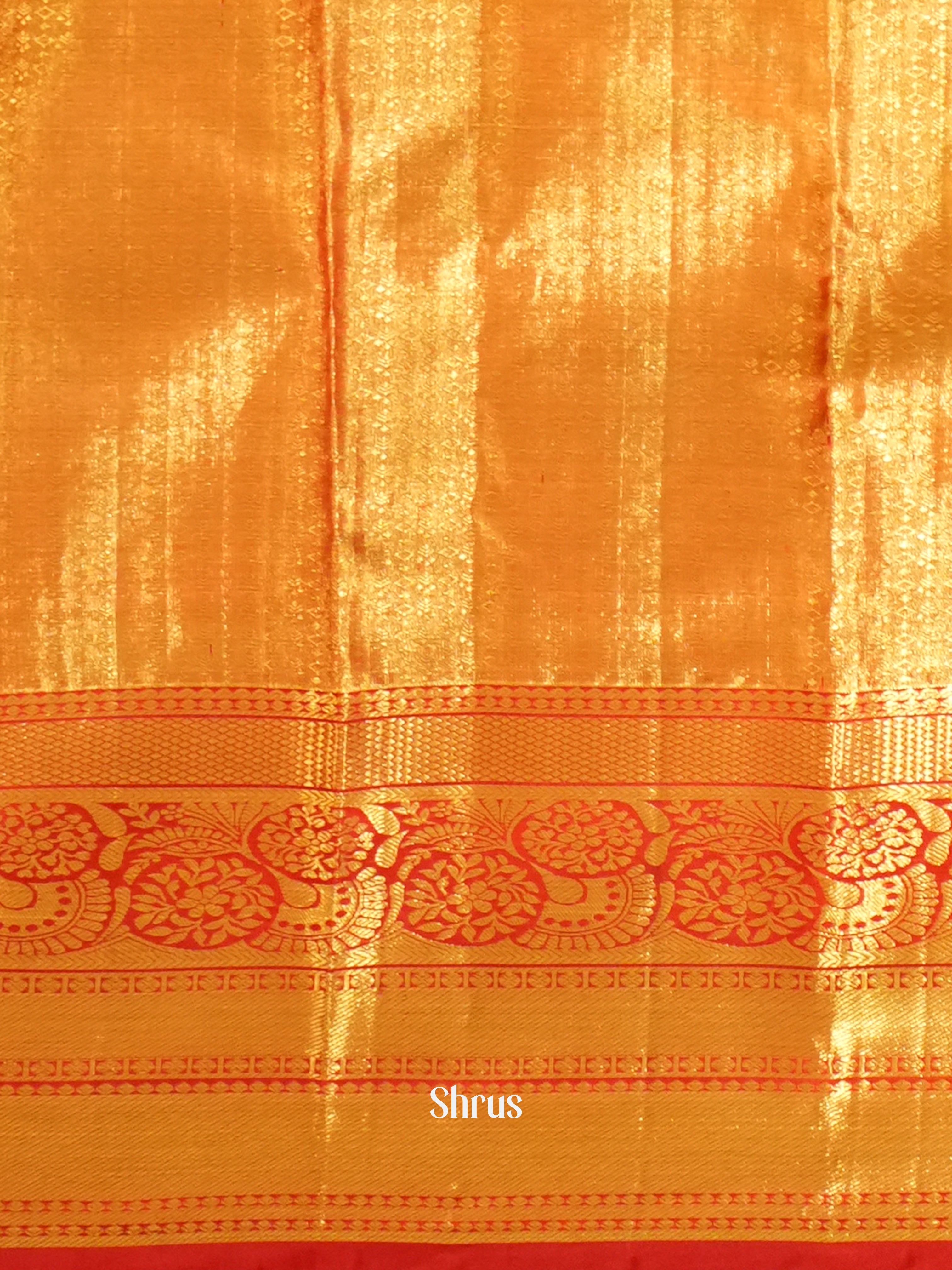 Yellow and Red - Korvai Kanchipuram silk Saree