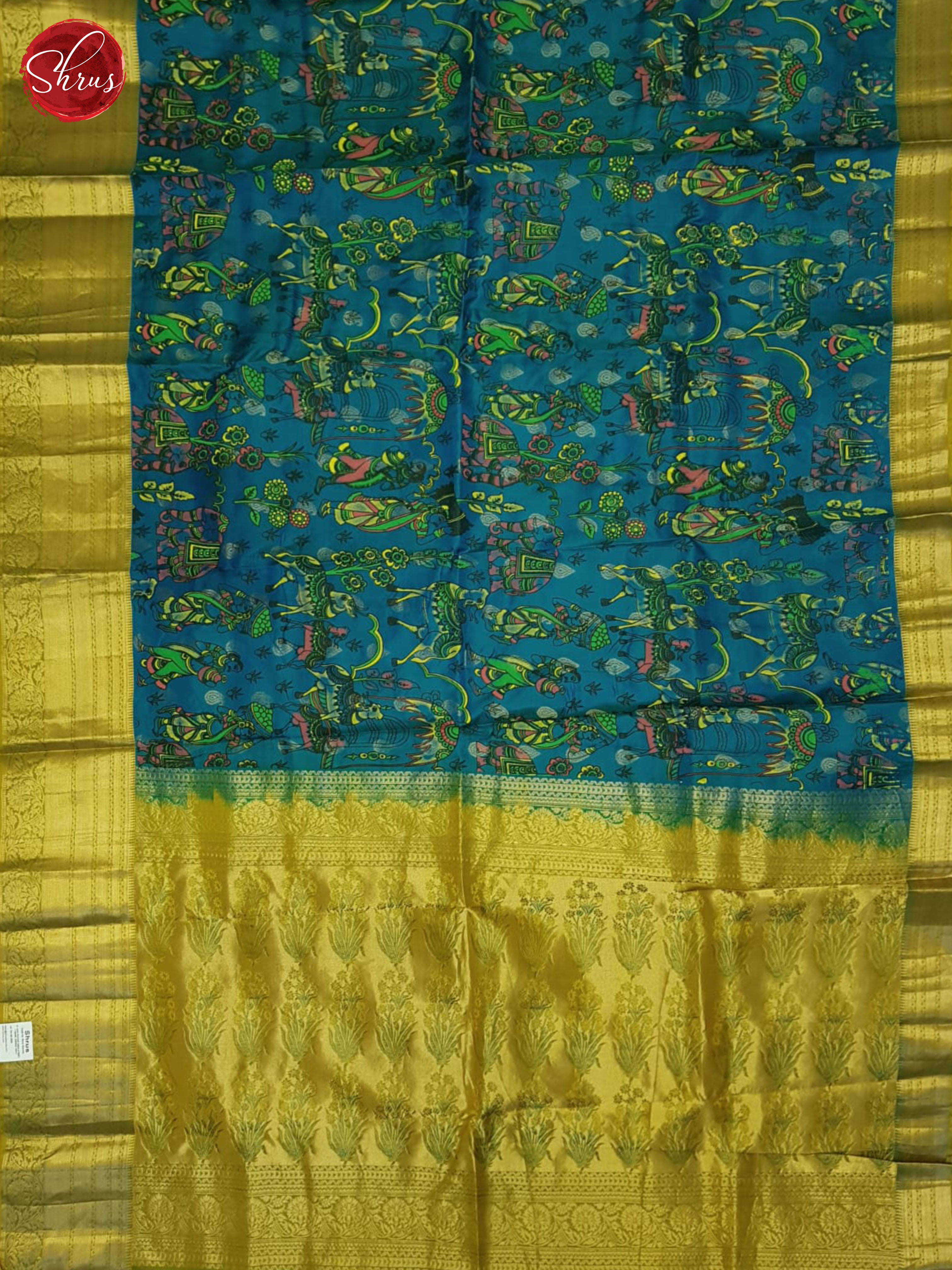 Blue & Green - kanchipuram Silk Saree - Shop on ShrusEternity.com