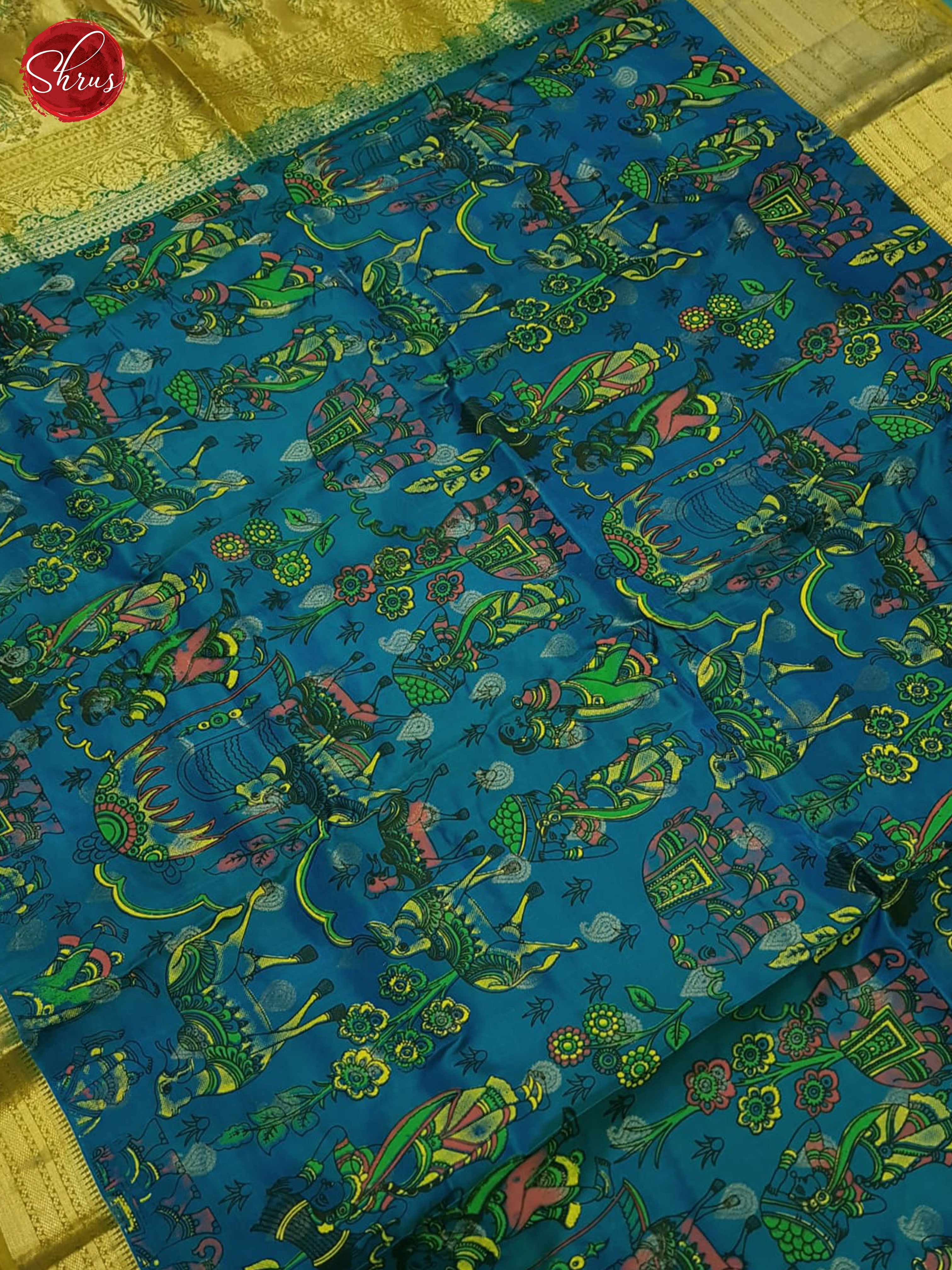 Blue & Green - kanchipuram Silk Saree - Shop on ShrusEternity.com