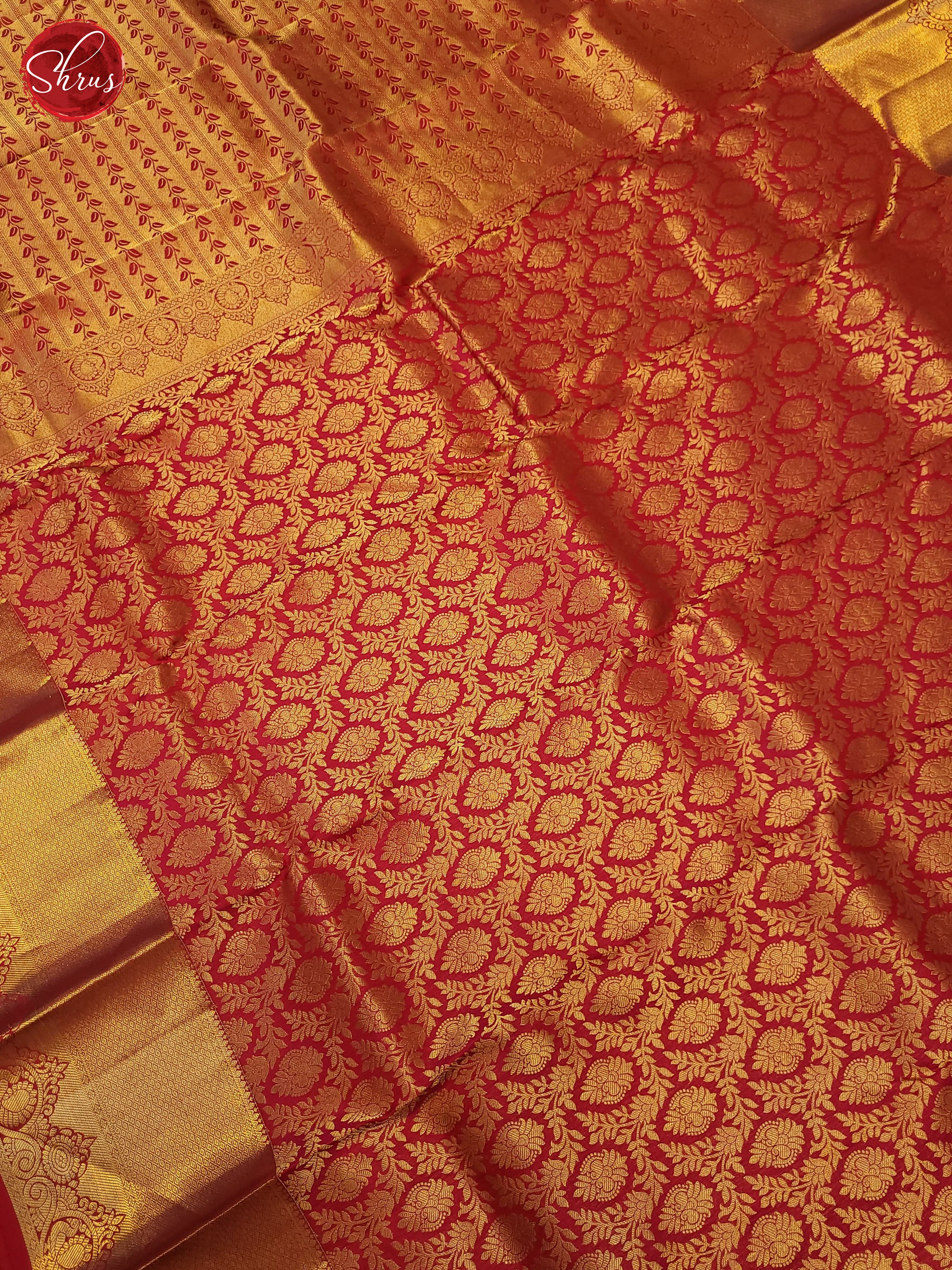 Red(single tone)-Kanchipuram Silk saree - Shop on ShrusEternity.com