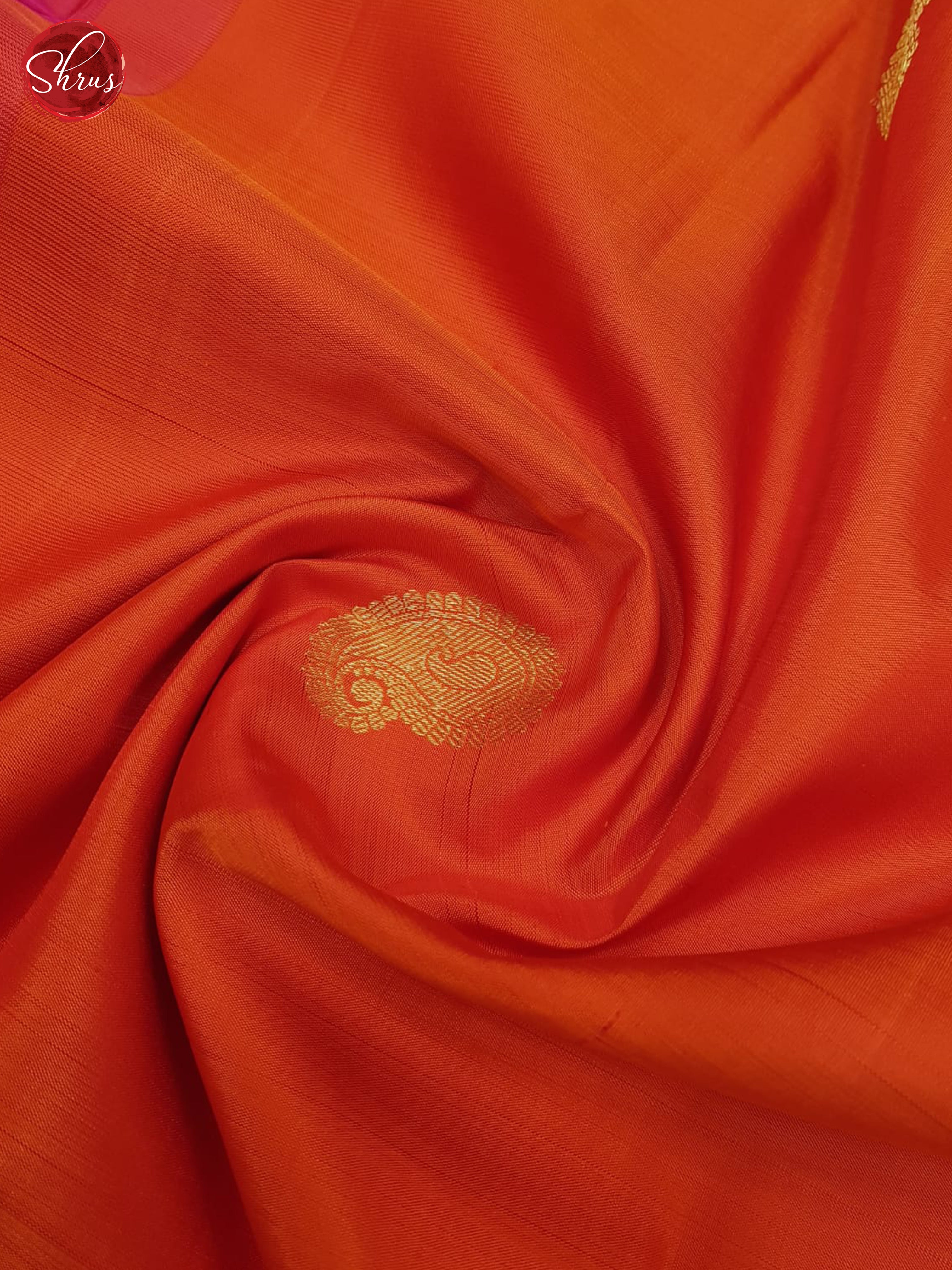 Orange & Deep Pink - Kanchipuram Silk - Shop on ShrusEternity.com