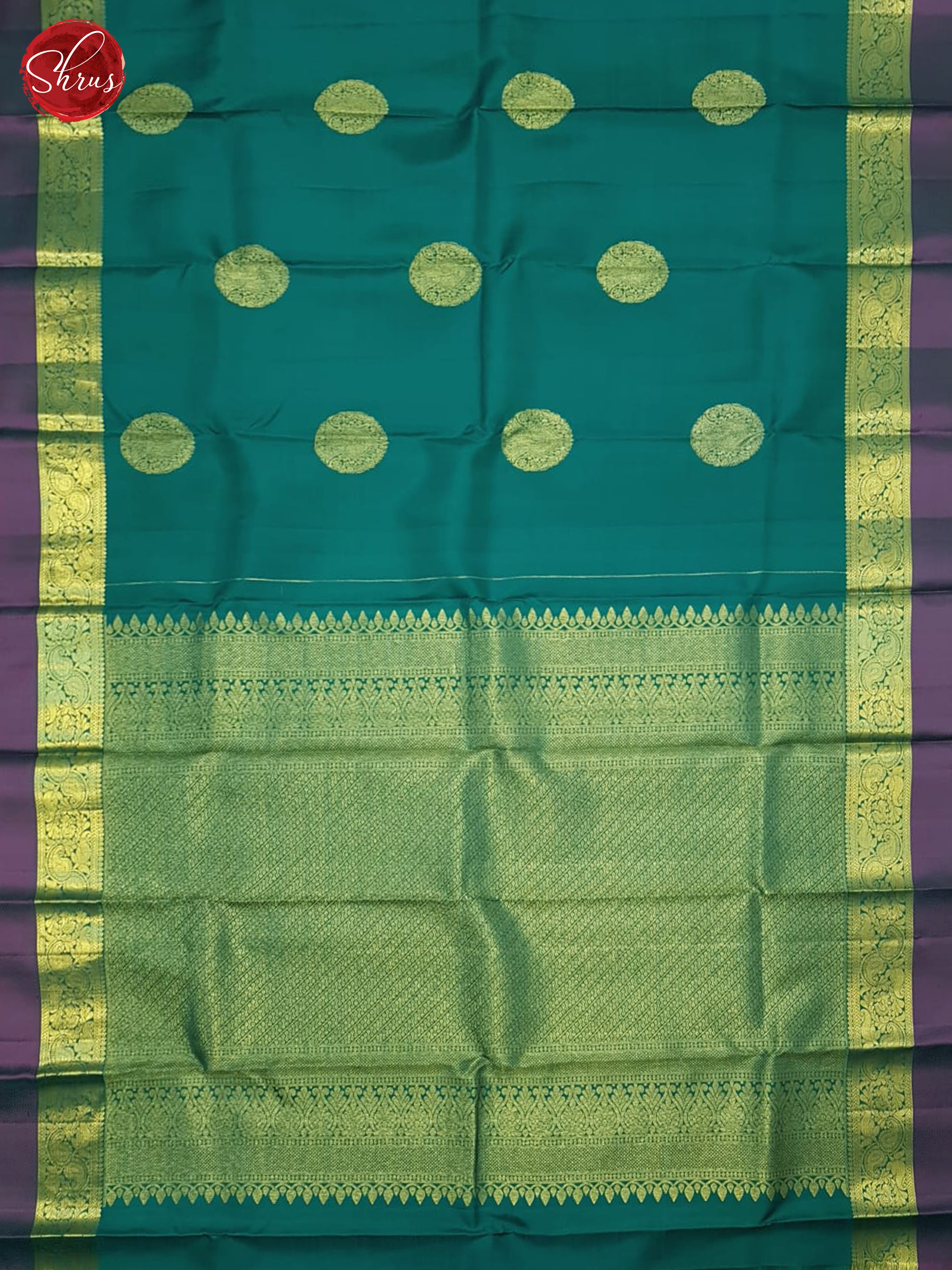 Teal Green & Purple - Kanchipuram Silk - Shop on ShrusEternity.com