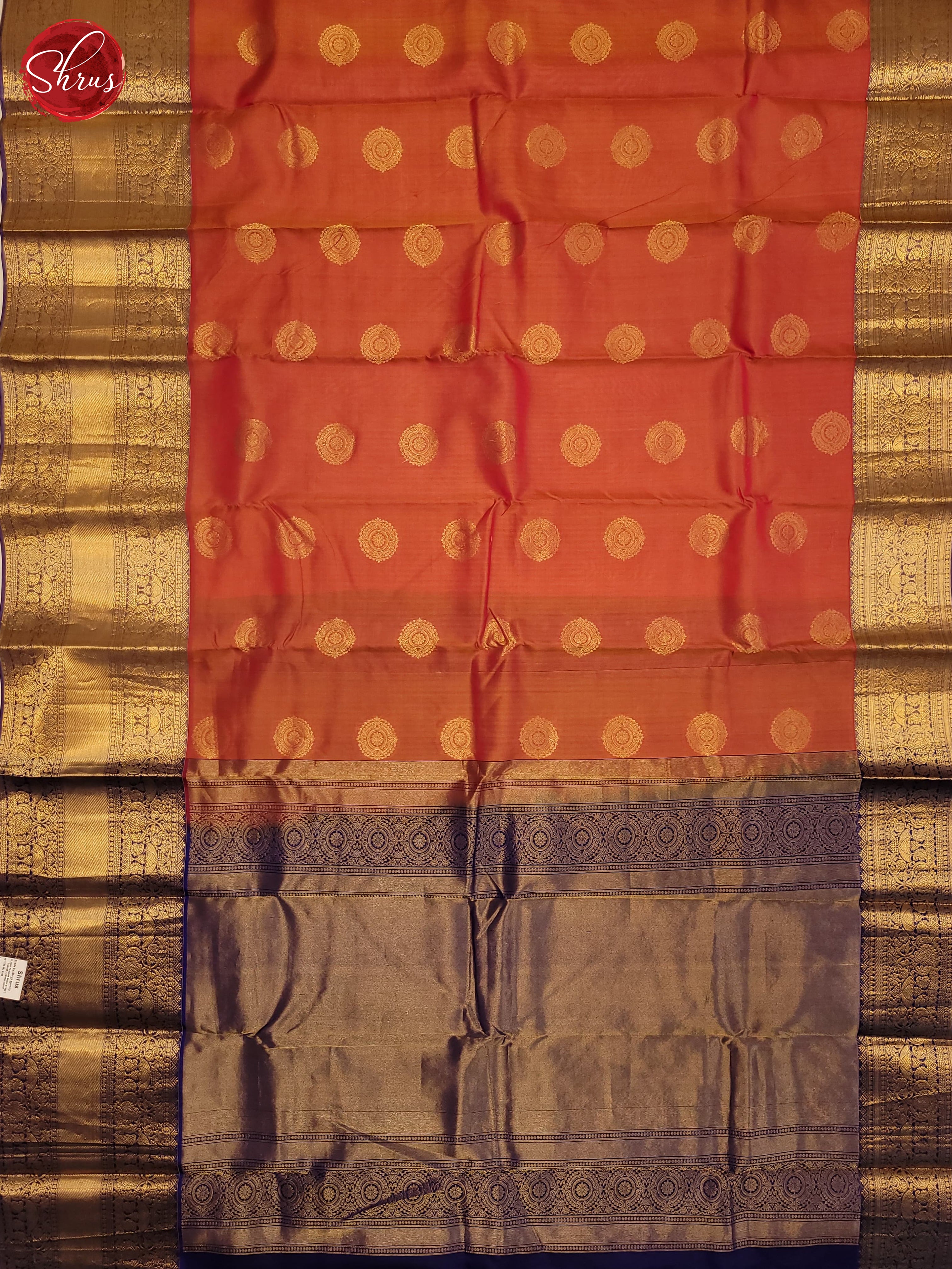 Red & Blue -Kanchipuram Silk Saree - Shop on ShrusEternity.com