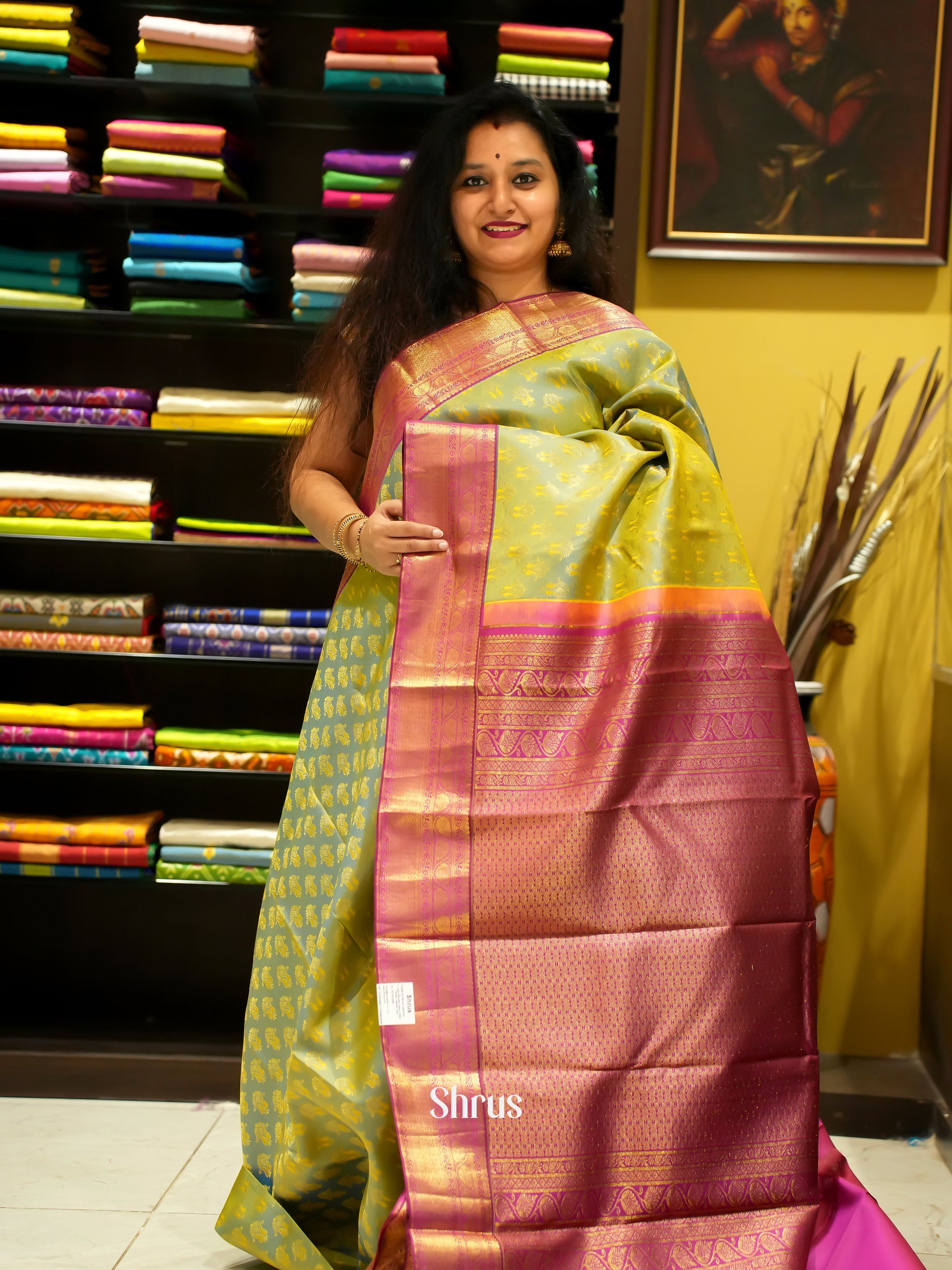 Green - Korvai Kanchipuram Silk Saree