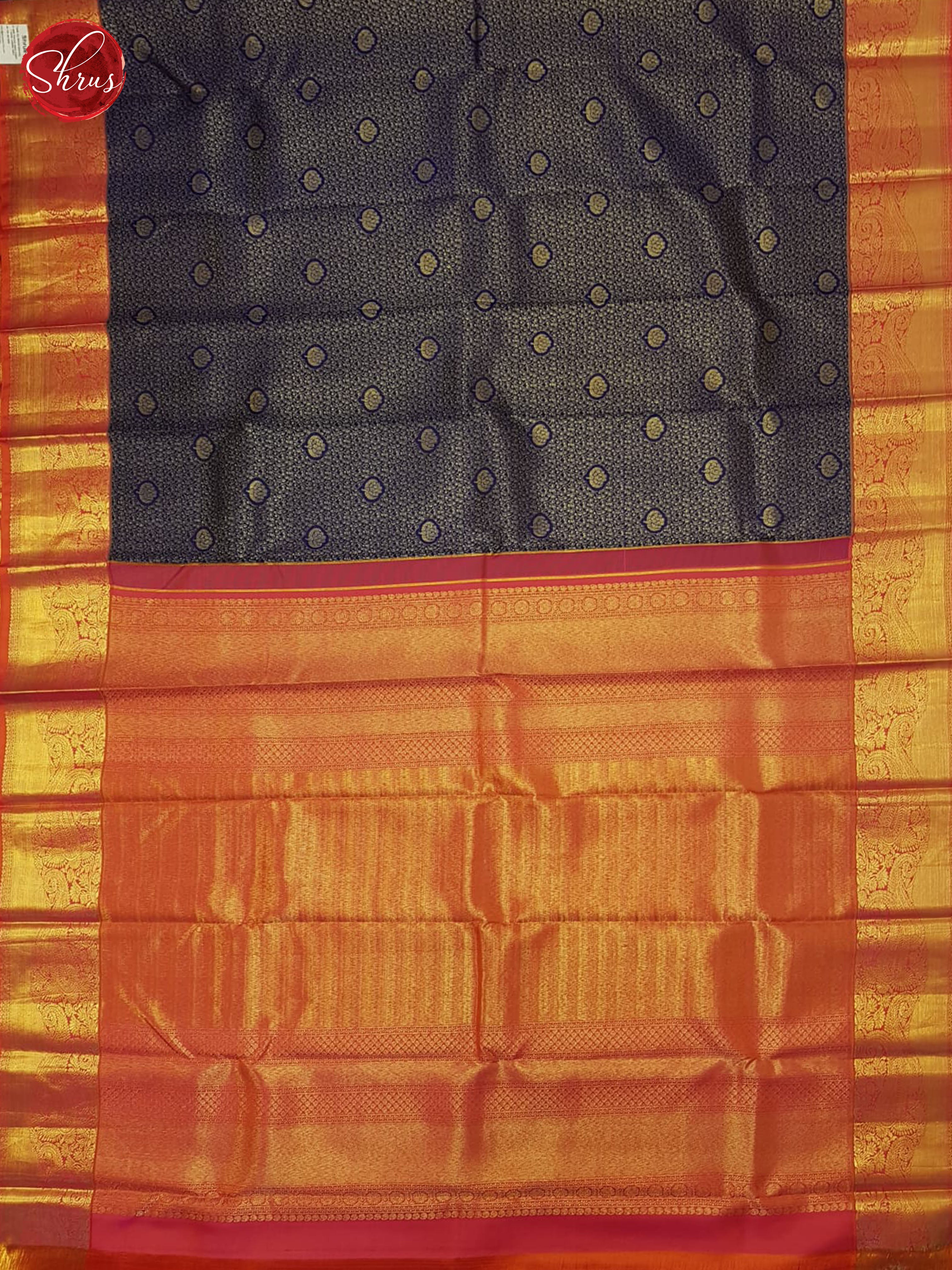 Blue and Red- Kanchipuram Silk Saree - Shop on ShrusEternity.com